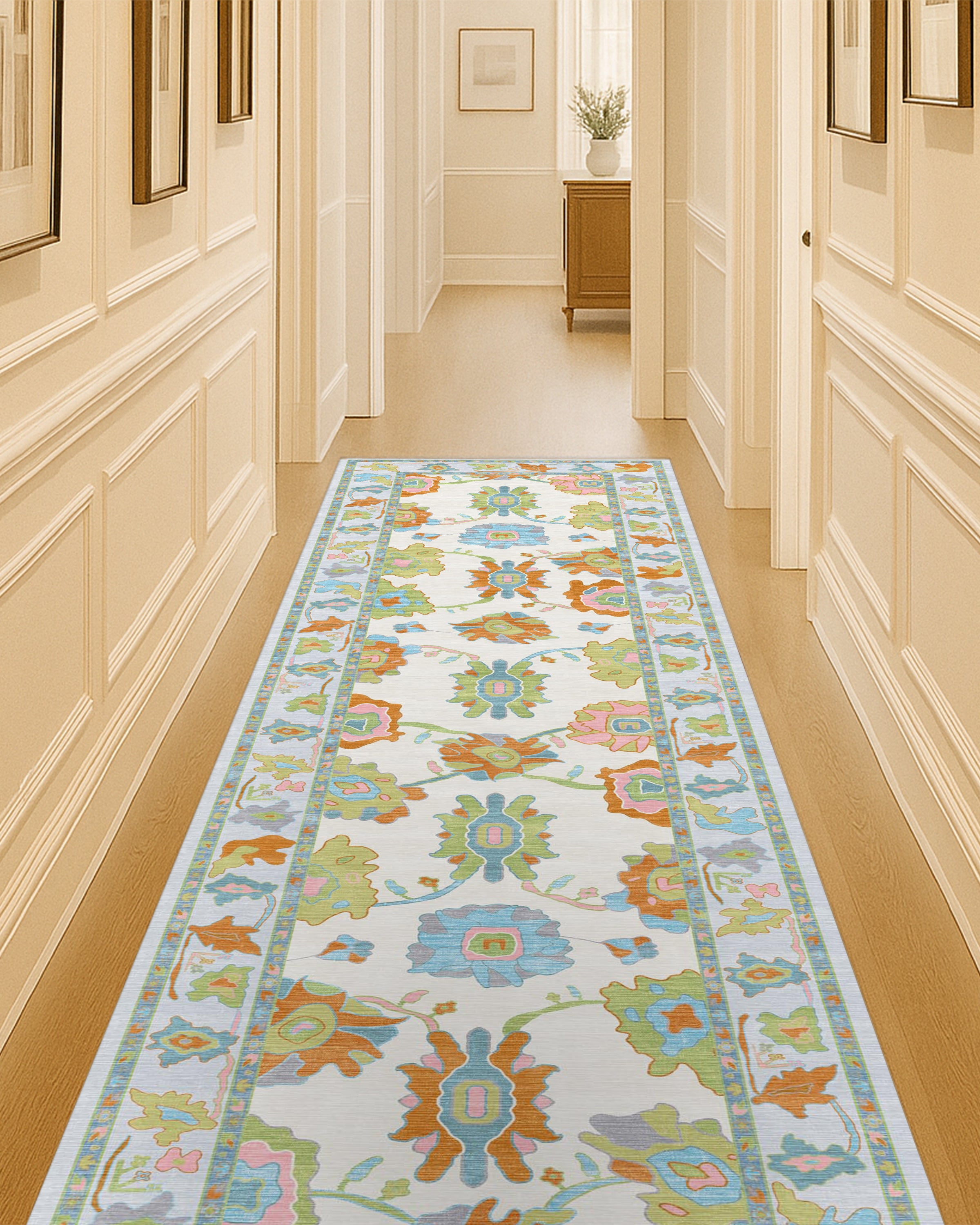 Sayyida Colorful Floral Pastel Modern Oushak Rug