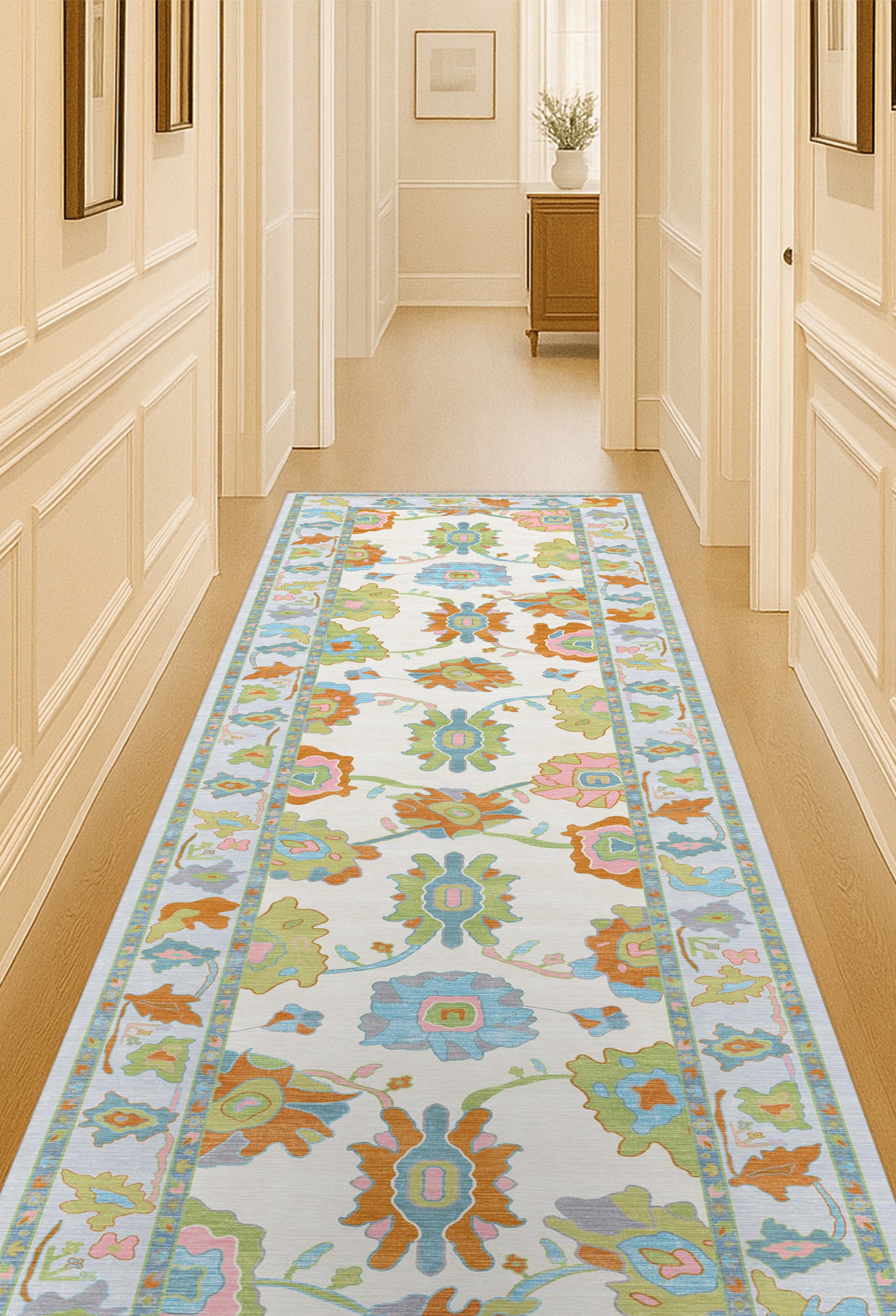 Sayyida Colorful Floral Pastel Modern Oushak Rug