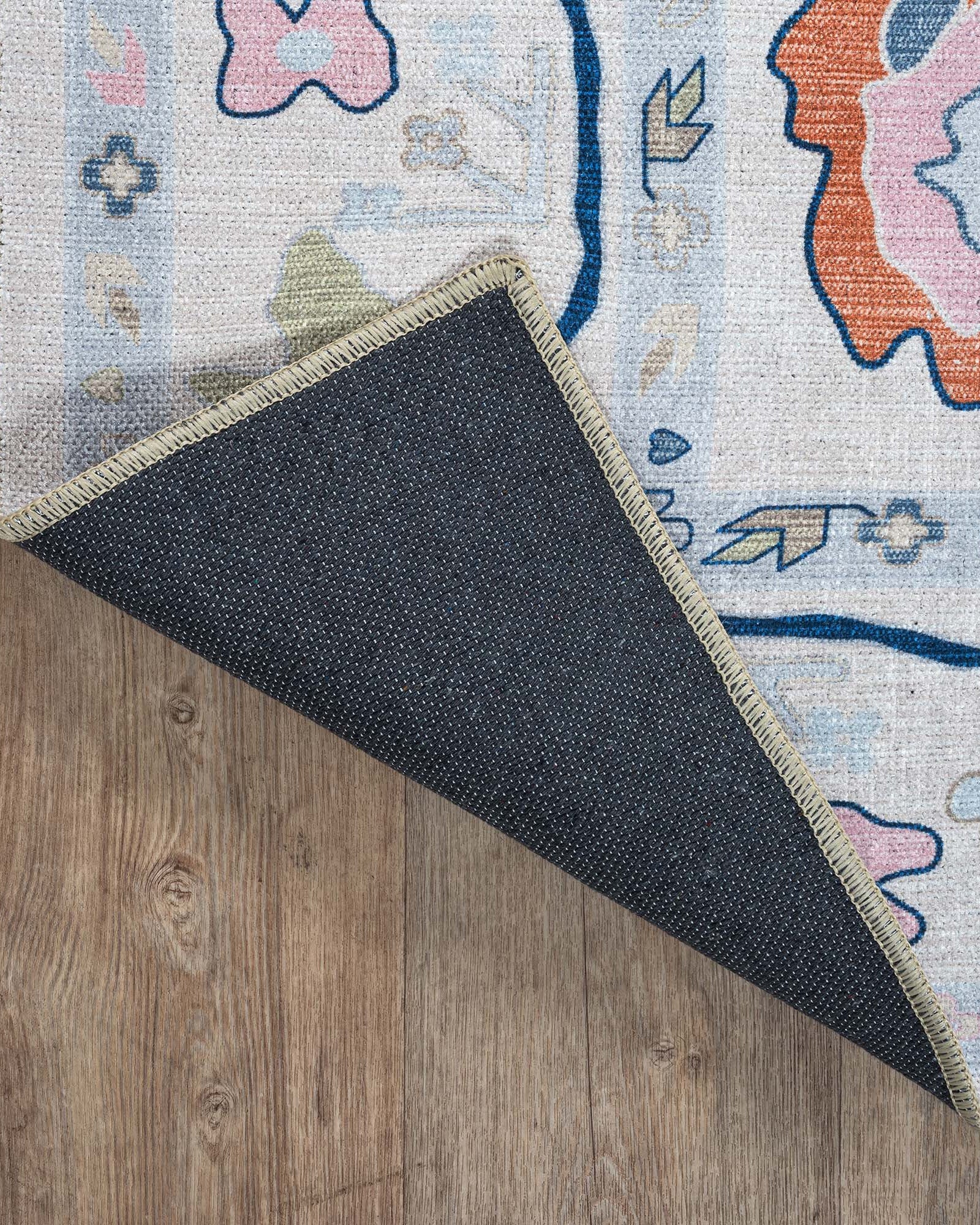 Mary Rose White Pastel Colorful Floral Oushak Rug