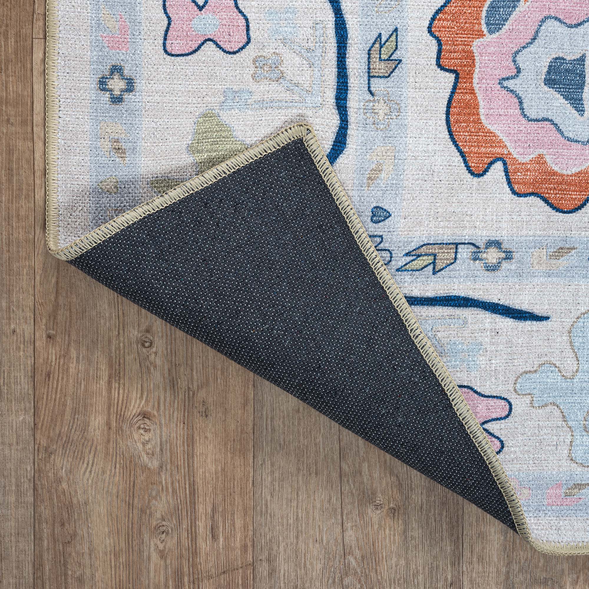 Mary Rose White Pastel Colorful Floral Oushak Rug