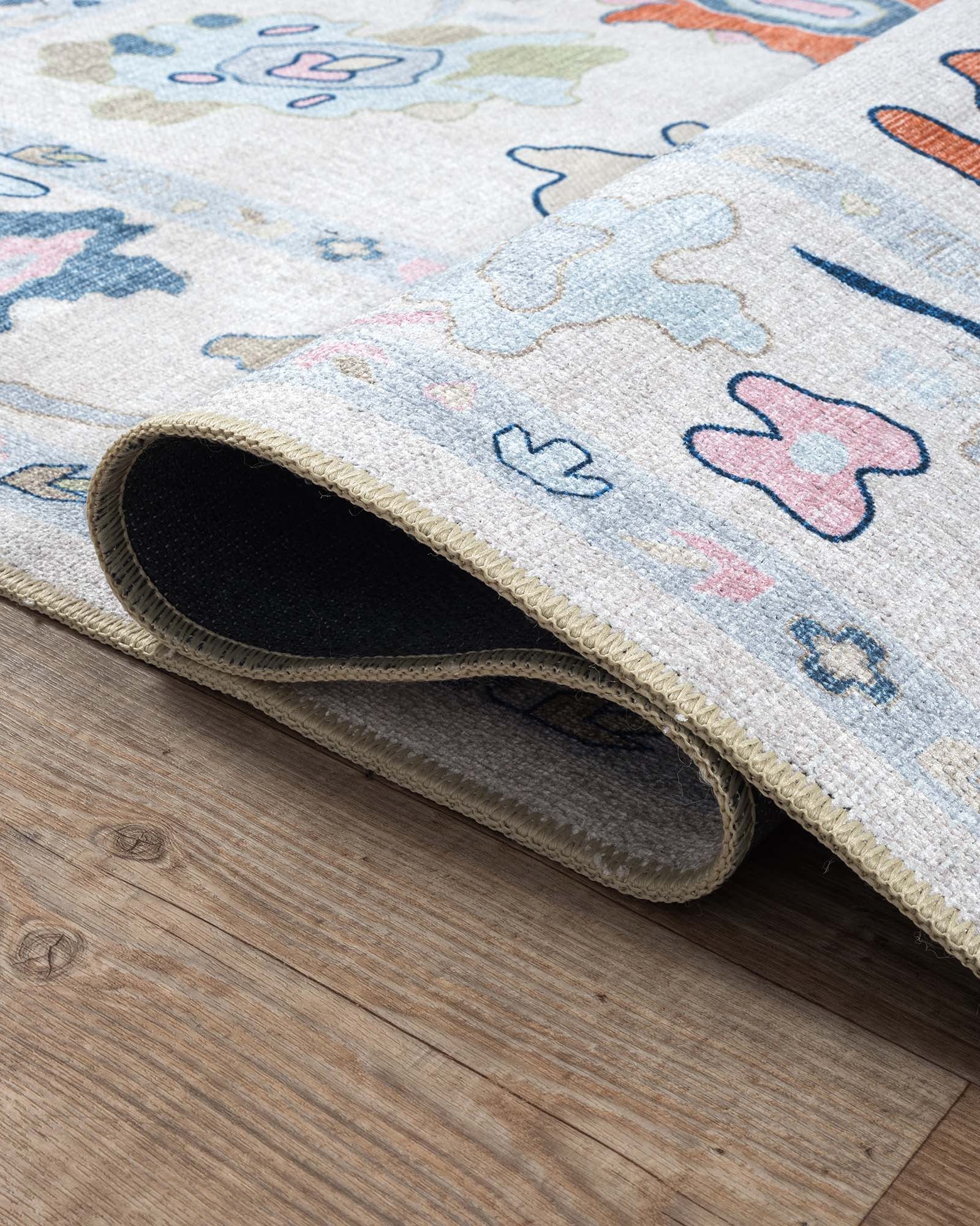 Mary Rose White Pastel Colorful Floral Oushak Rug