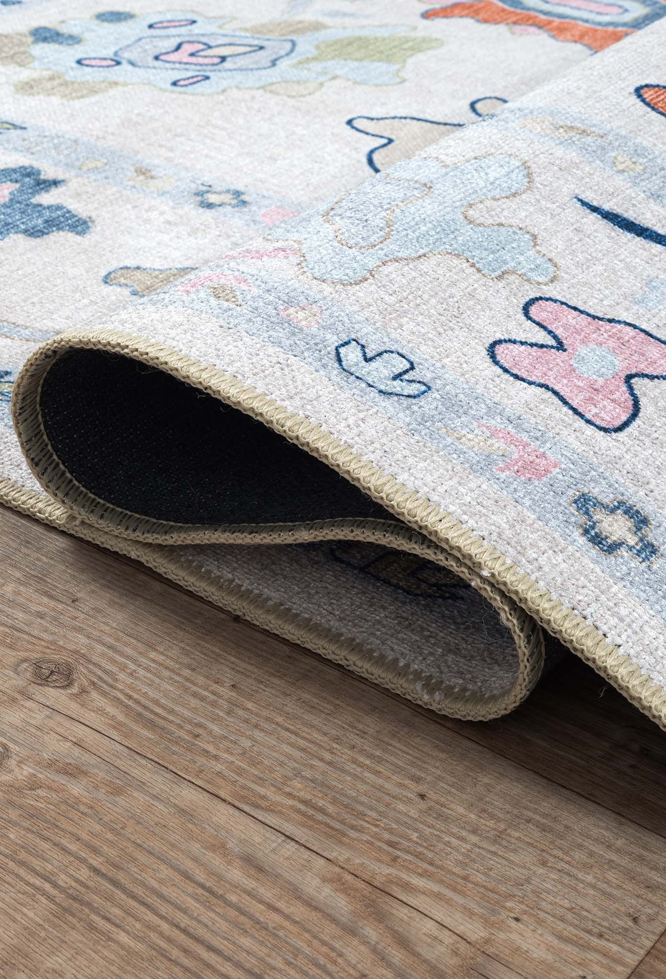 Mary Rose White Pastel Colorful Floral Oushak Rug