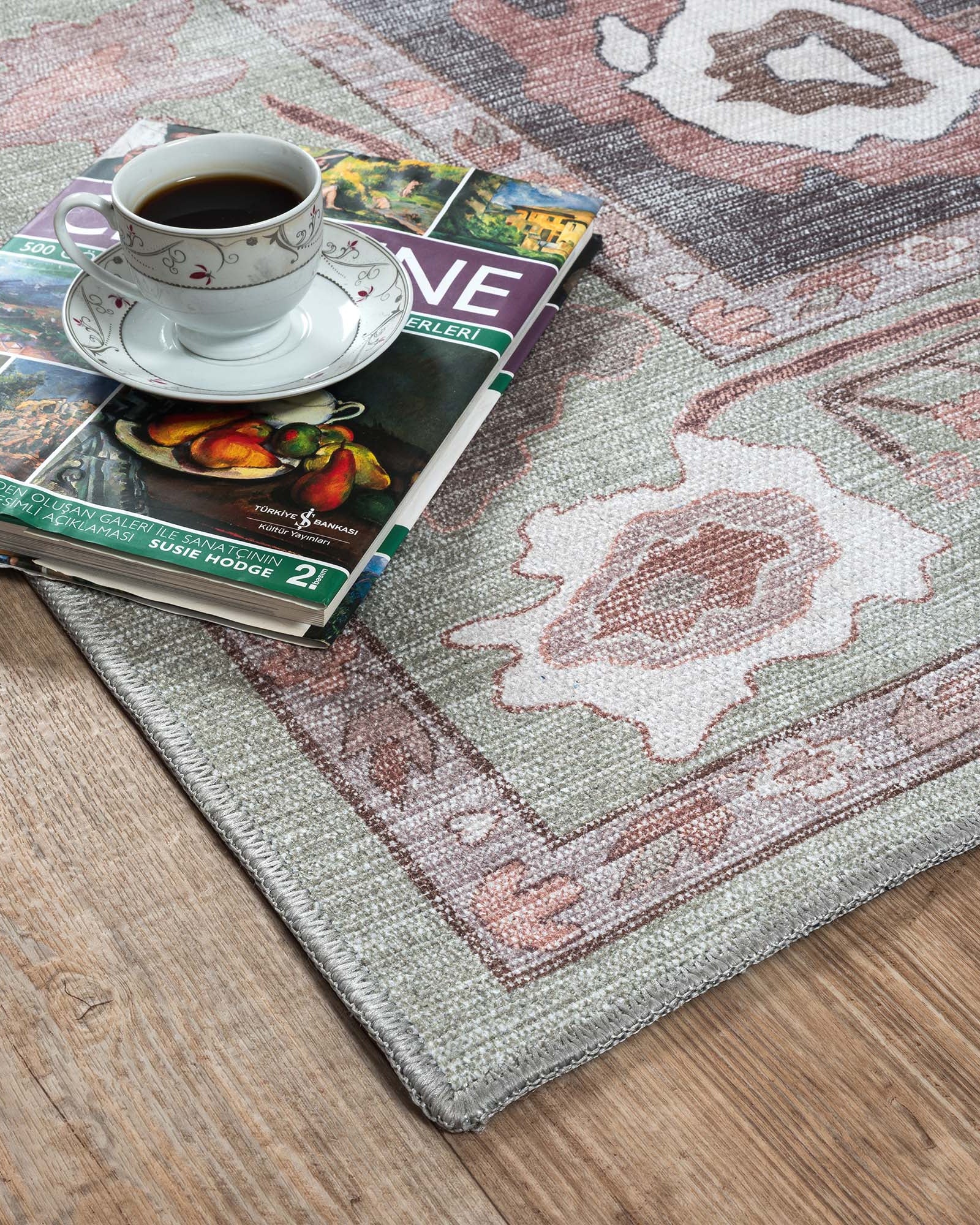 Rajiya Earth Tones Floral Modern Oushak Rug