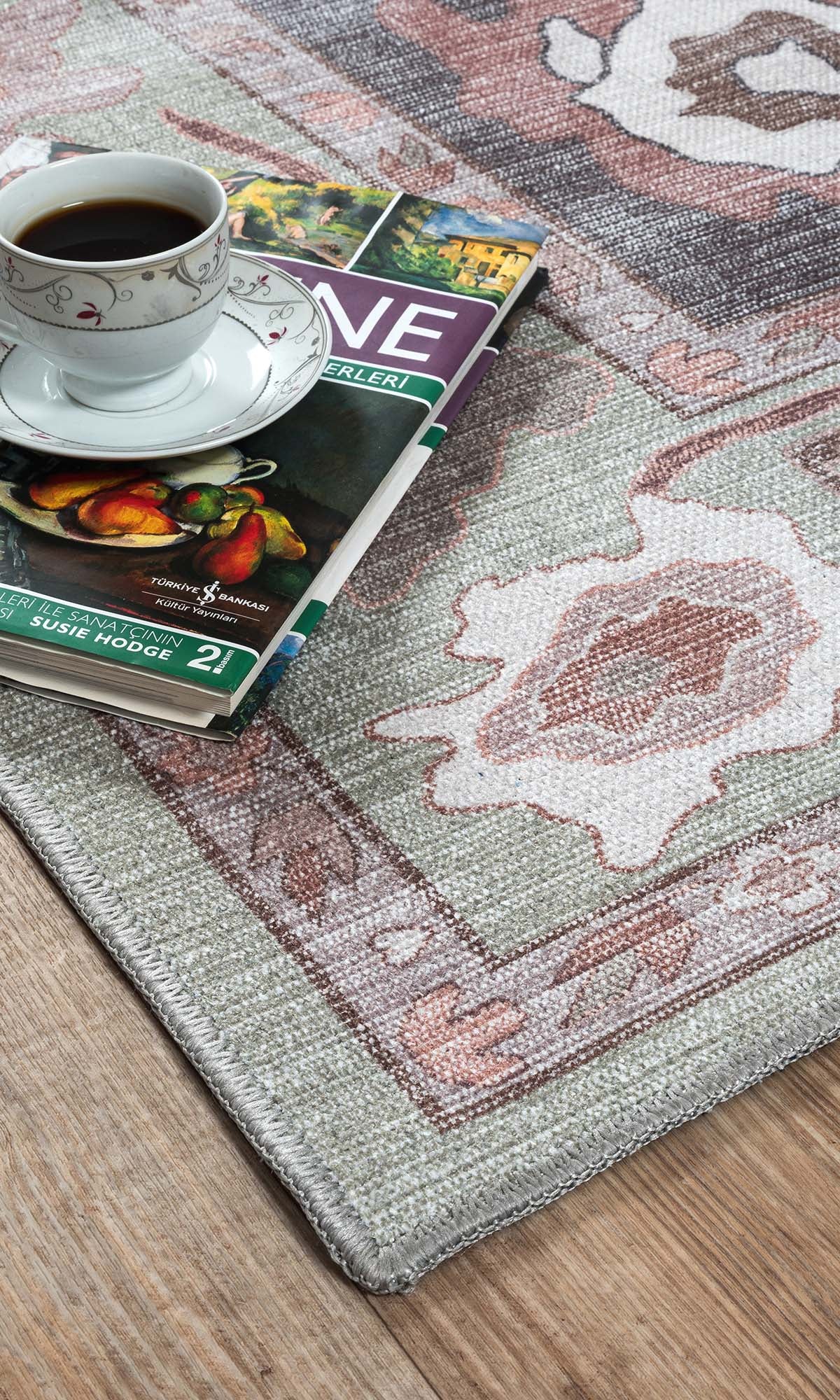 Rajiya Earth Tones Floral Modern Oushak Rug