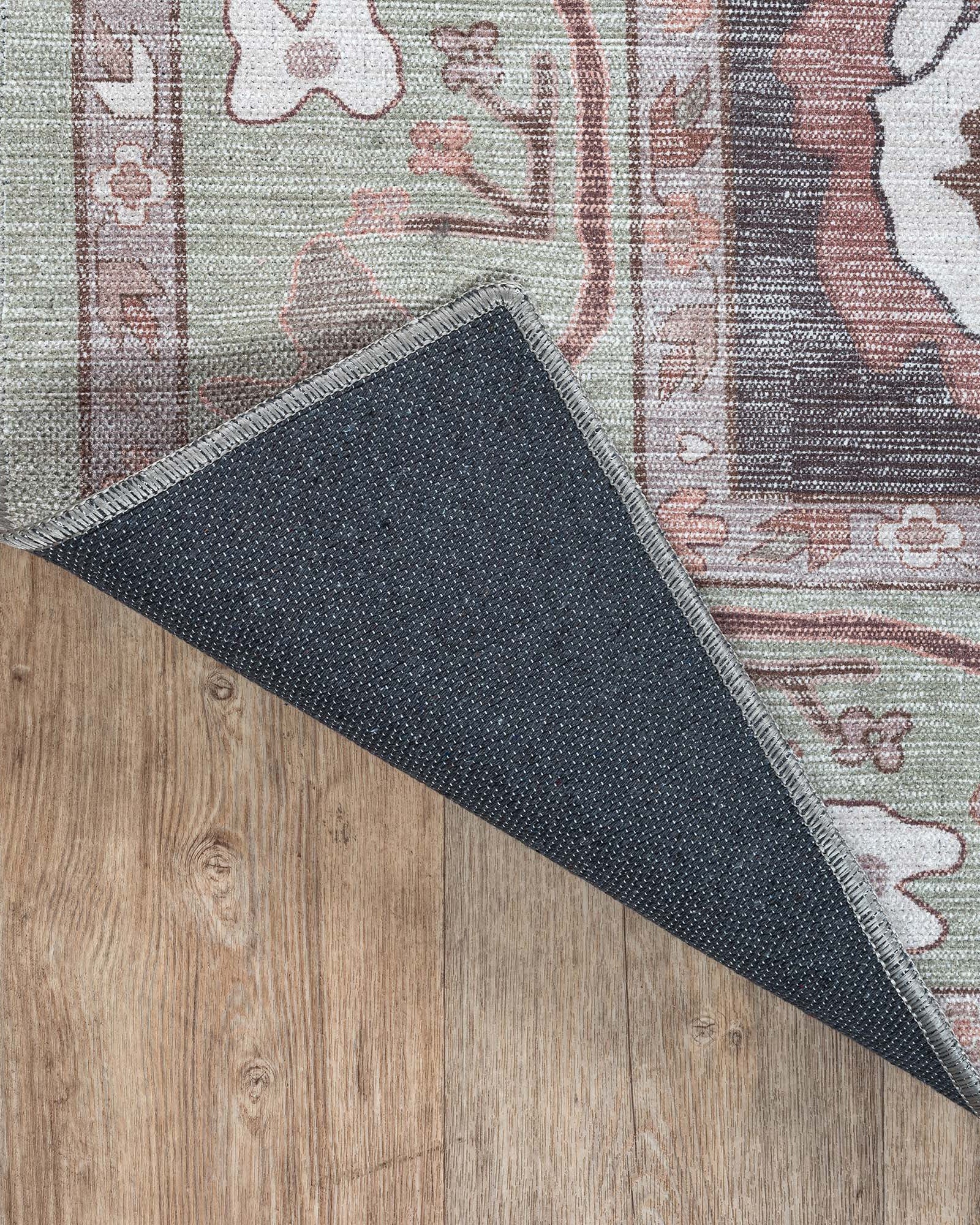 Rajiya Earth Tones Floral Modern Oushak Rug