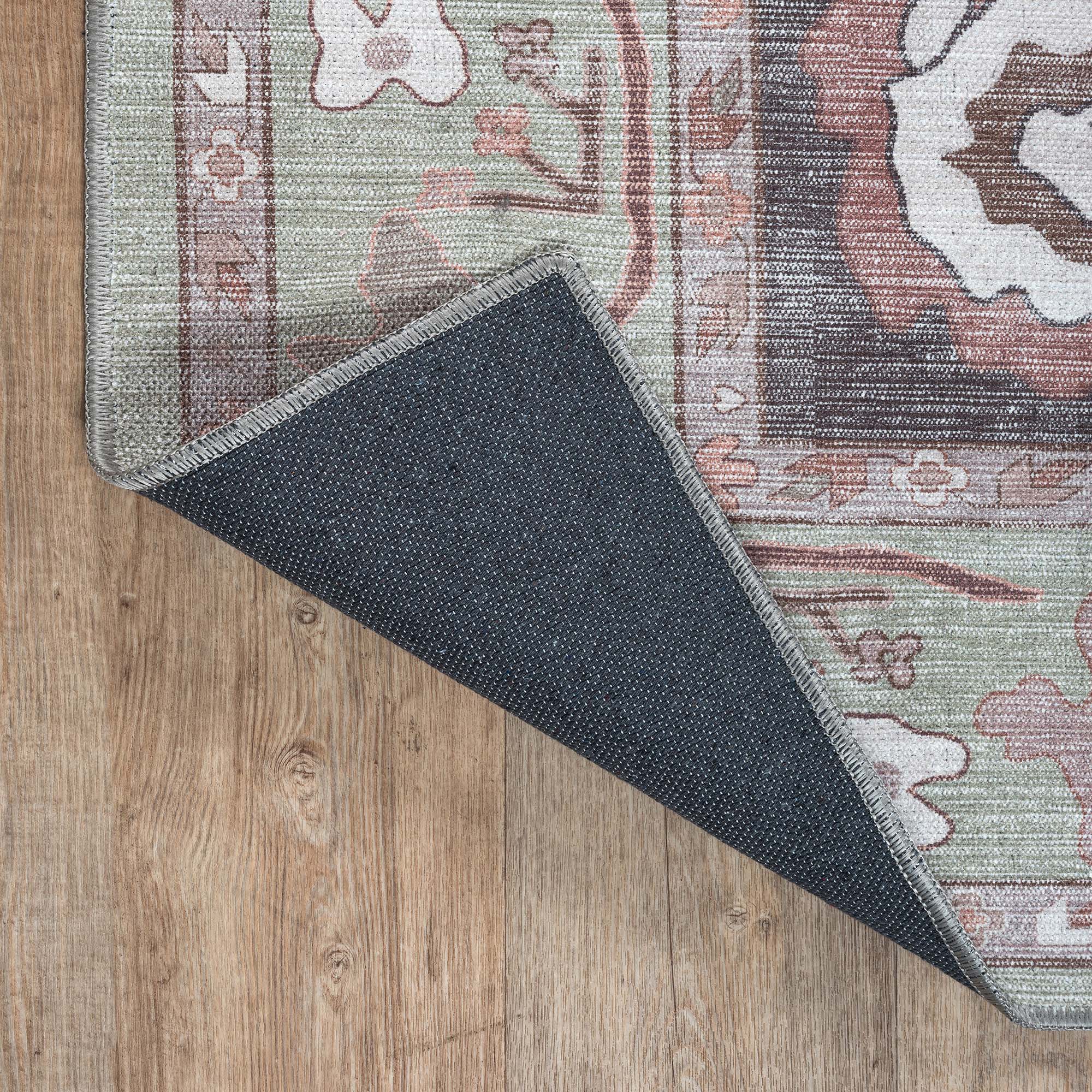 Rajiya Earth Tones Floral Modern Oushak Rug