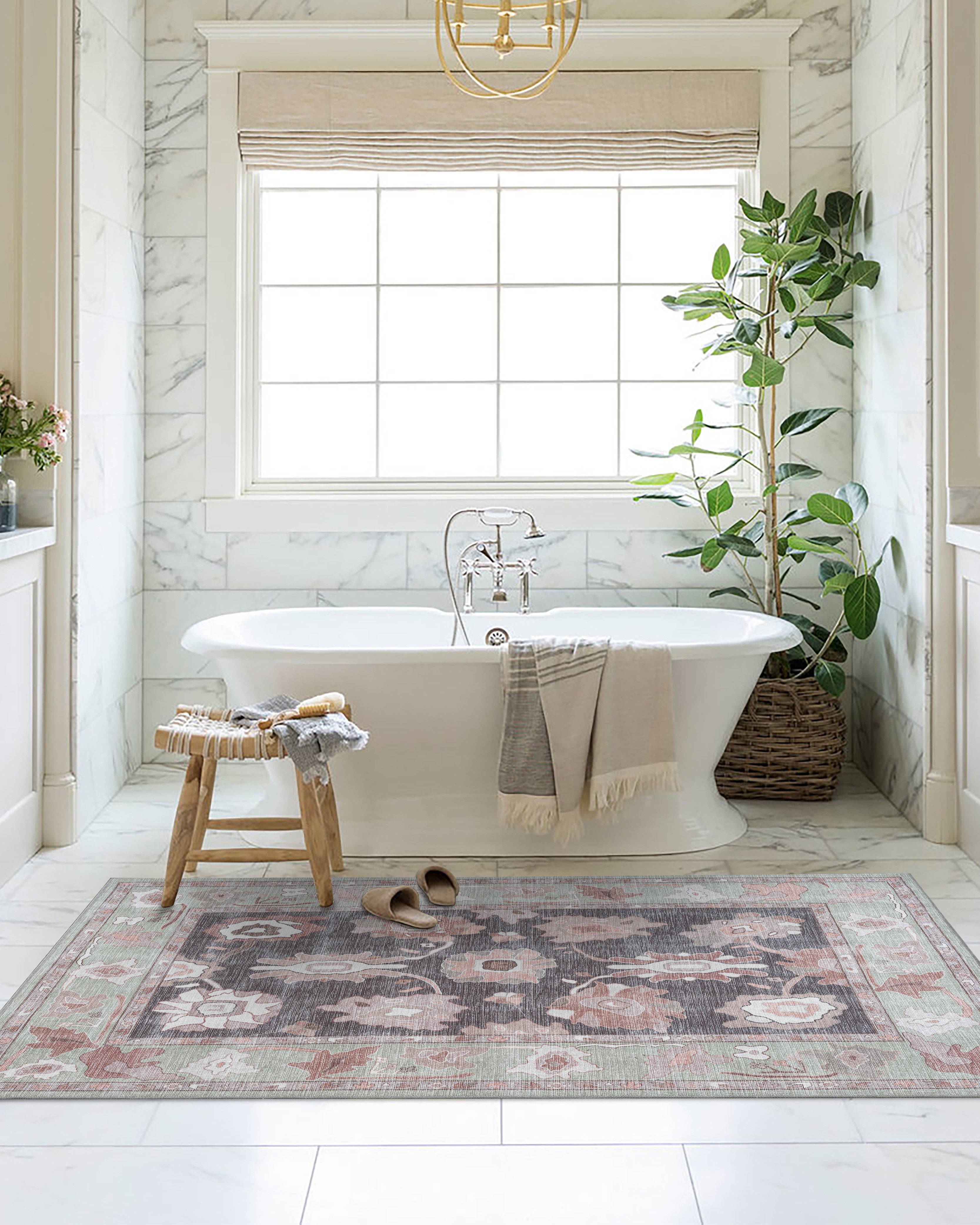 Rajiya Earth Tones Floral Modern Oushak Rug