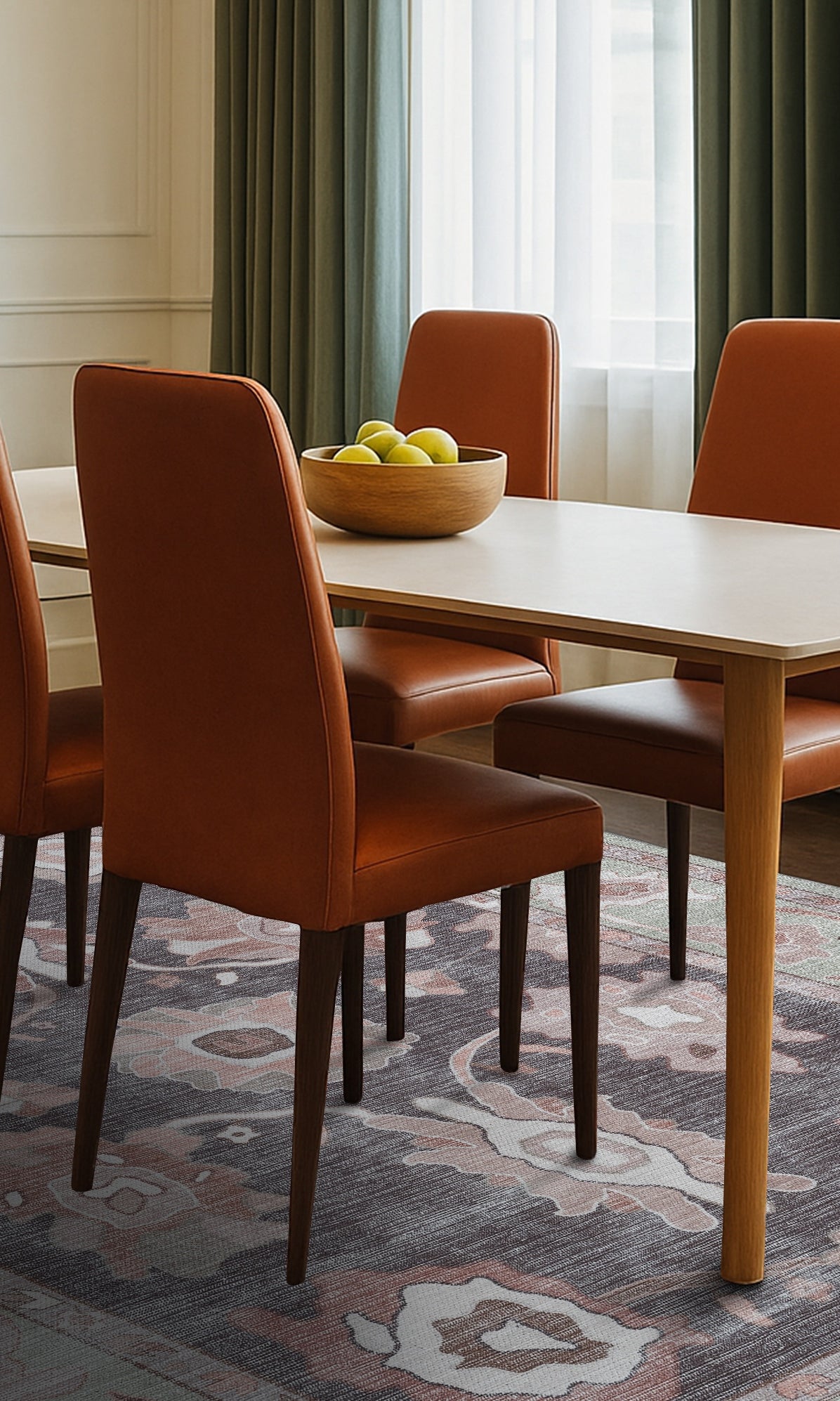 Rajiya Earth Tones Floral Modern Oushak Rug