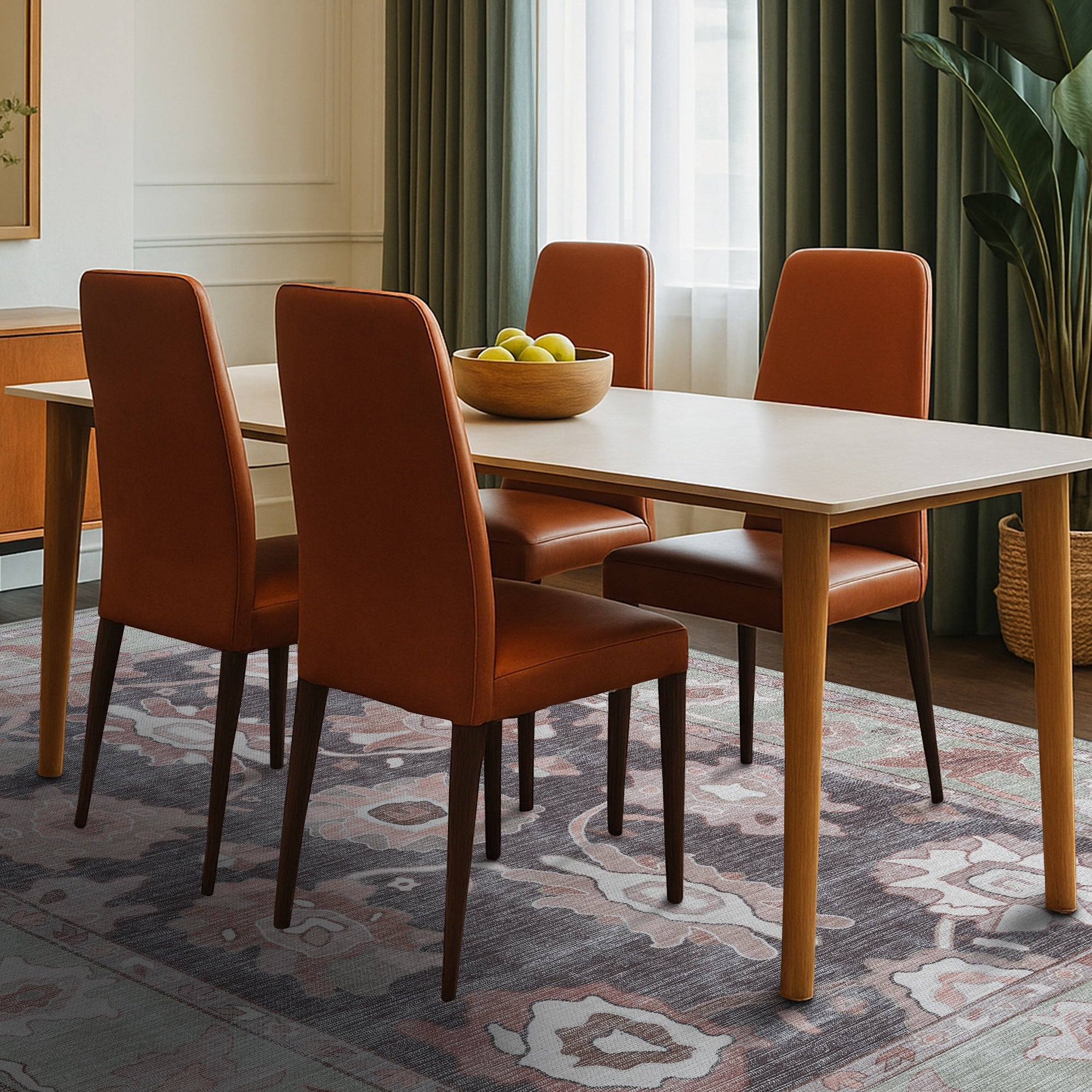 Rajiya Earth Tones Floral Modern Oushak Rug