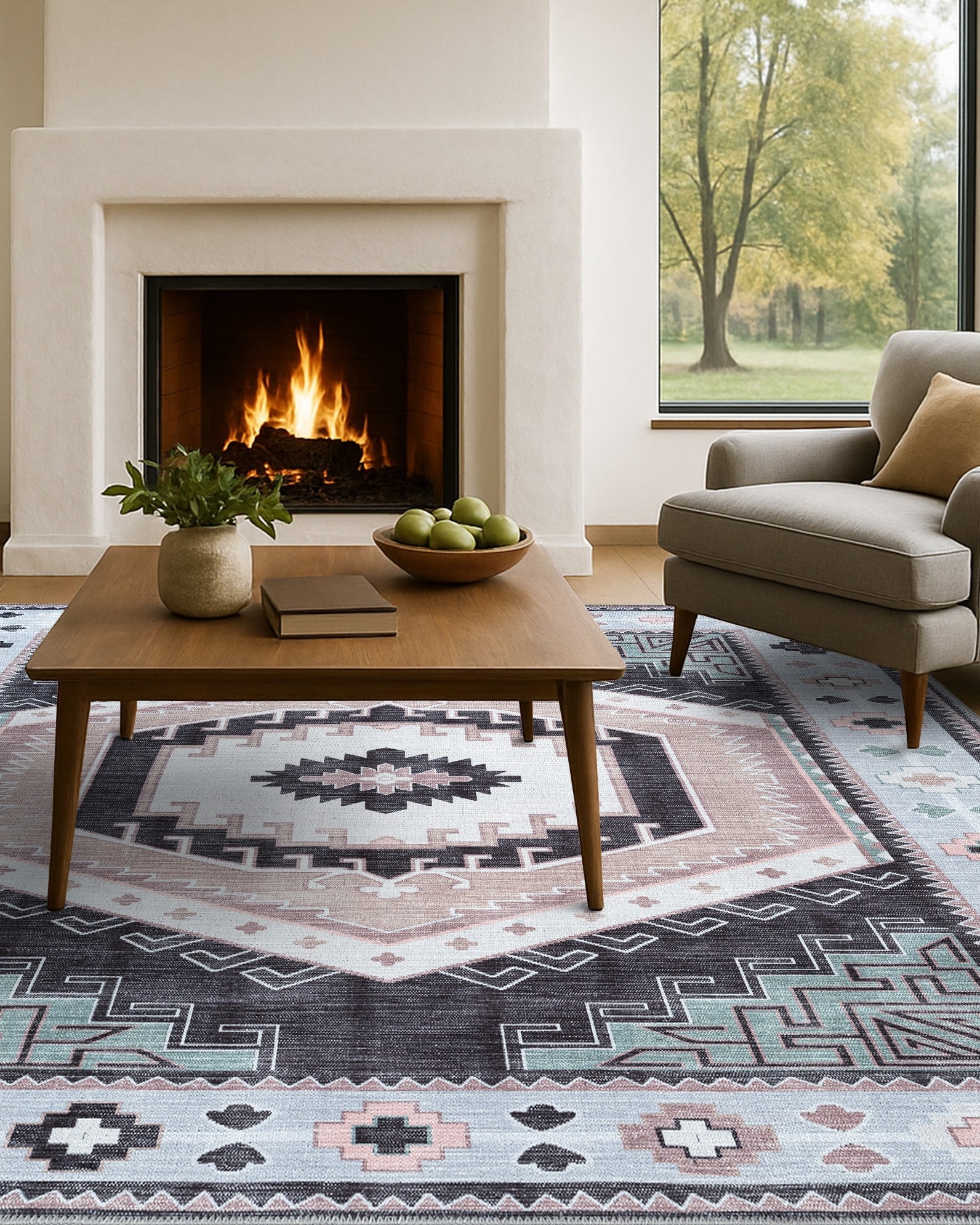Odilia Black Gray Modern Turkish Rug