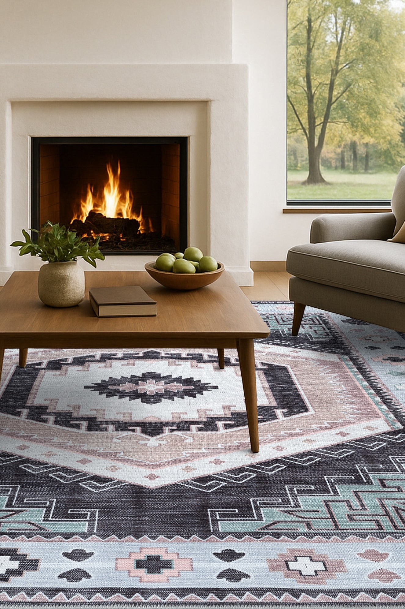 Odilia Black Gray Modern Turkish Rug