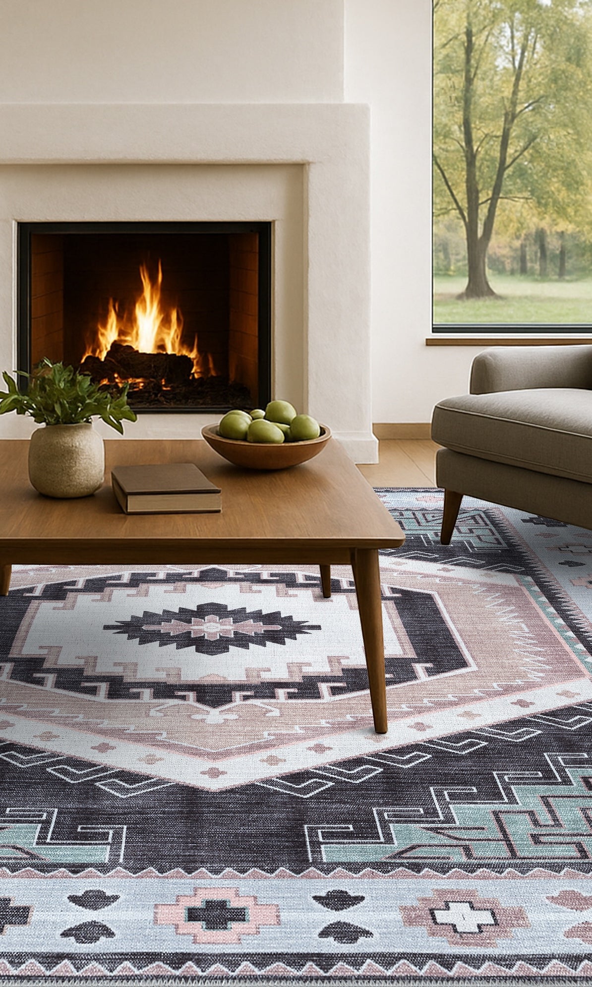 Odilia Black Gray Modern Turkish Rug