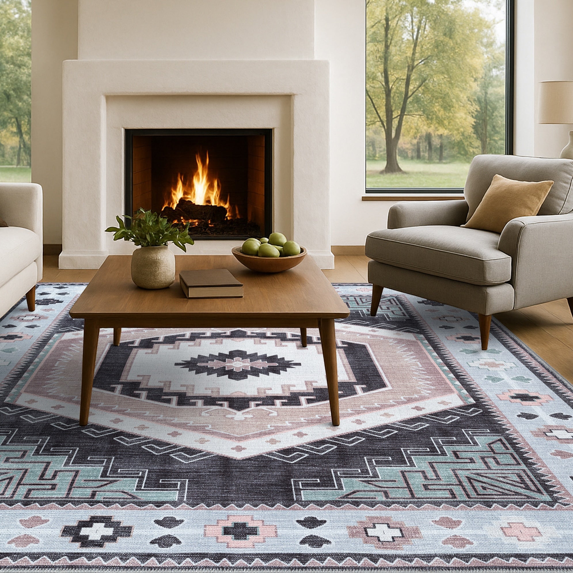 Odilia Black Gray Modern Turkish Rug