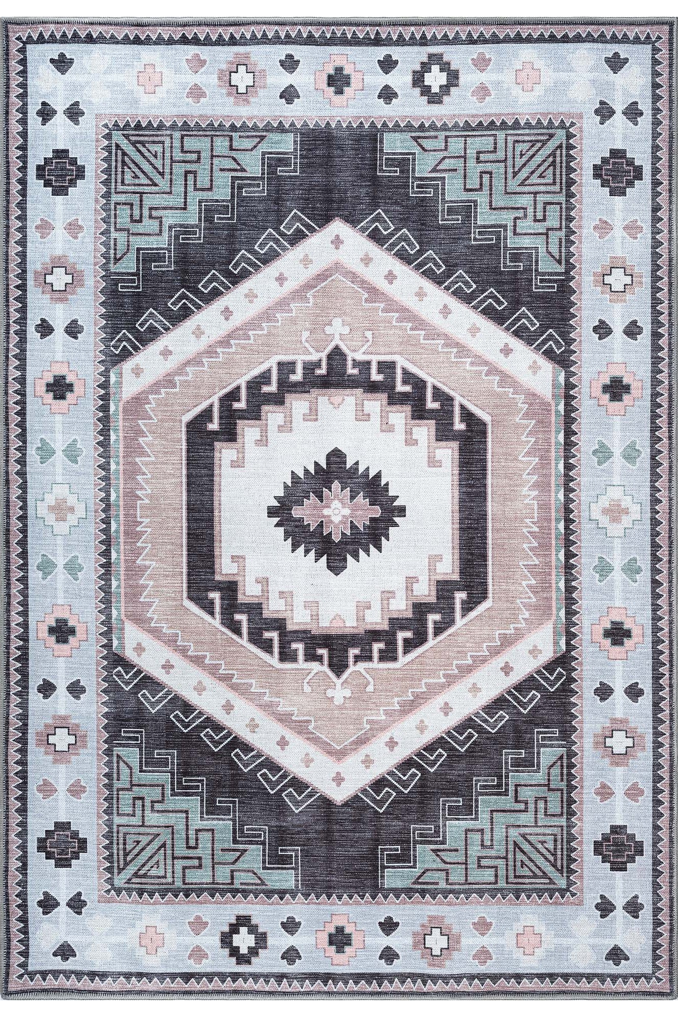 Odilia Black Gray Modern Turkish Rug