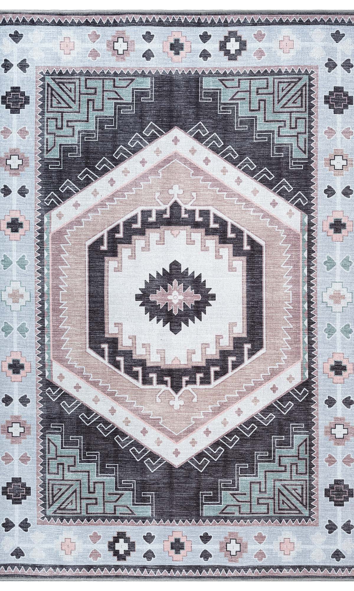 Odilia Black Gray Modern Turkish Rug