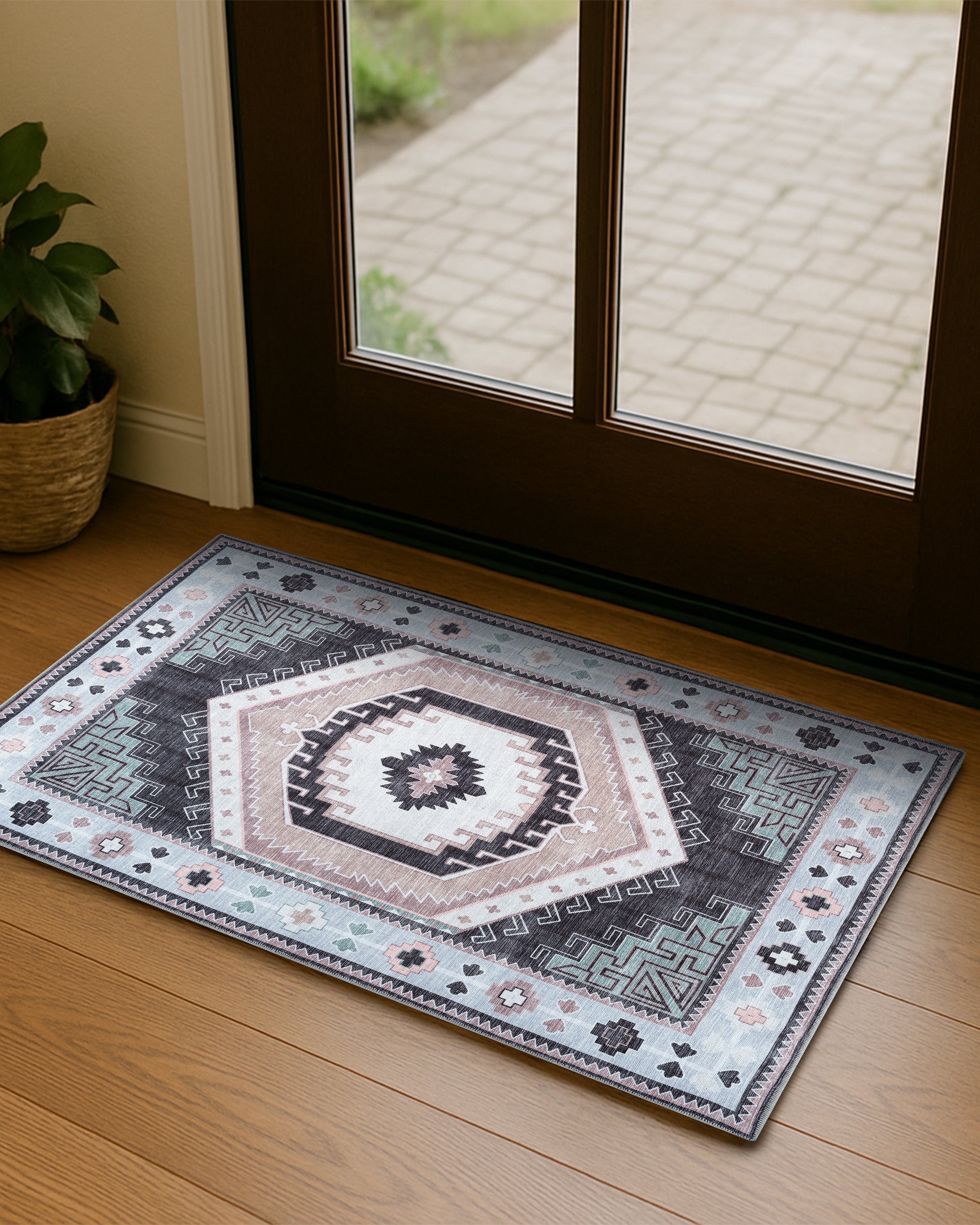 Odilia Black Gray Modern Turkish Rug