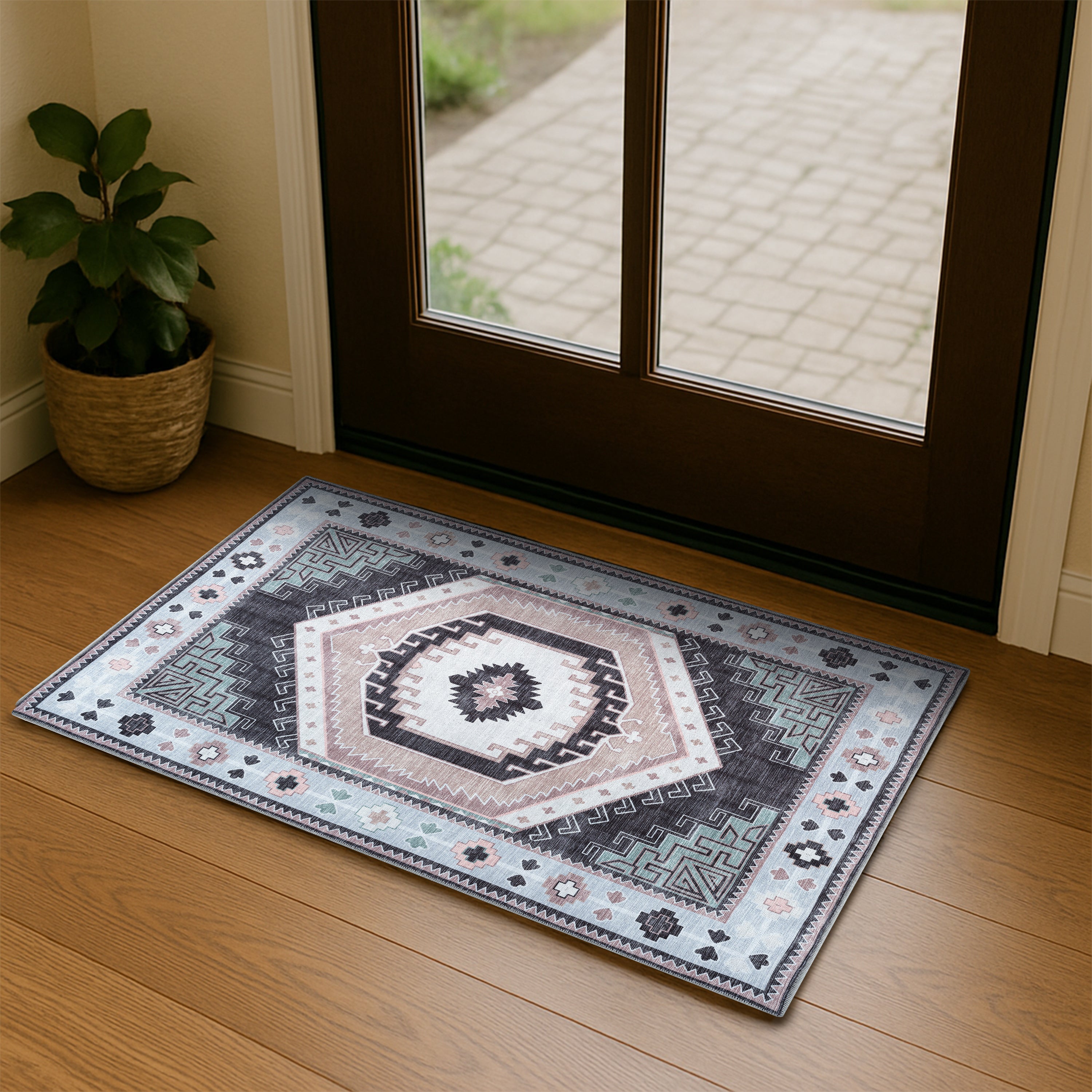 Odilia Black Gray Modern Turkish Rug