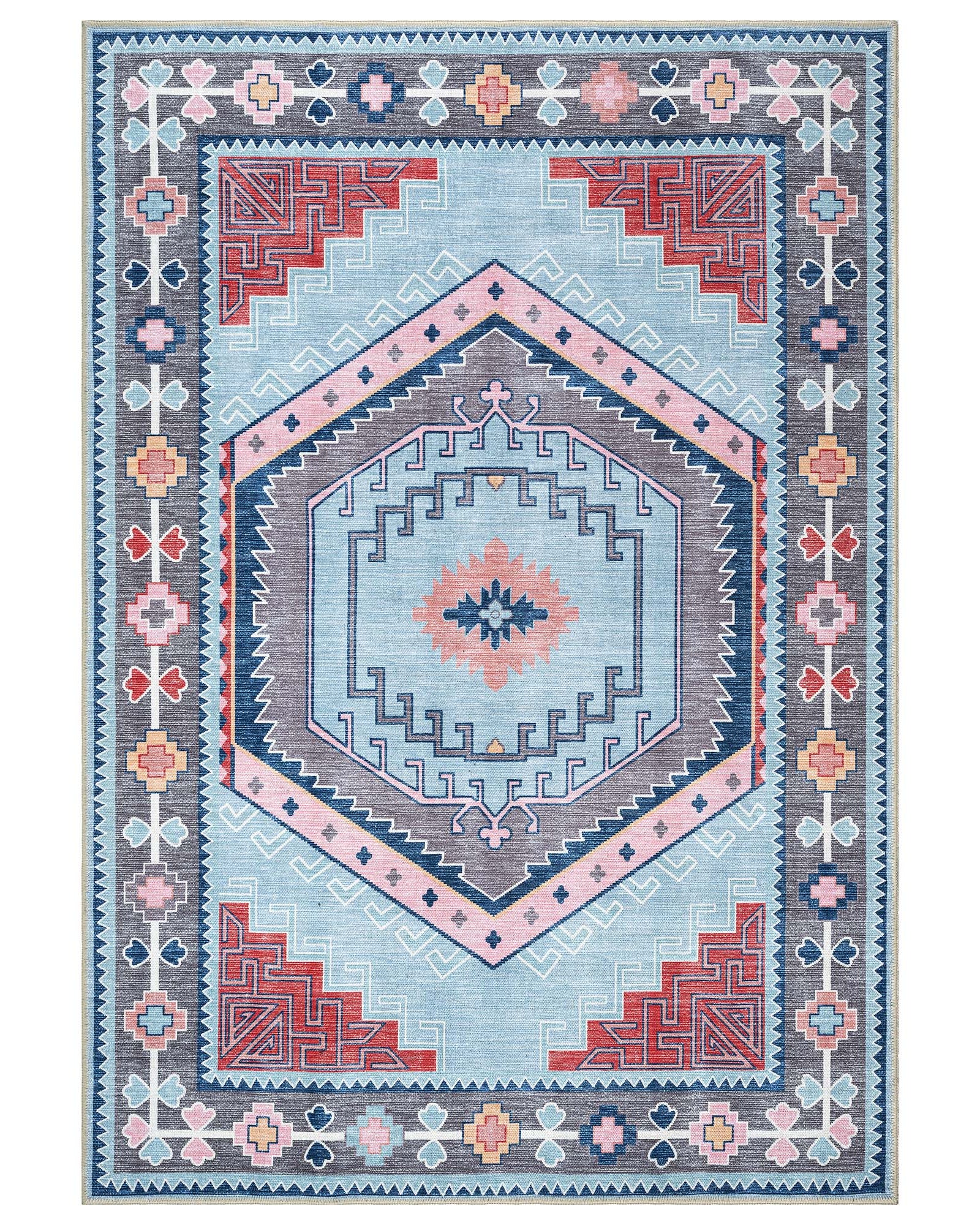 Leena Blue Colorful Aesthetic Oushak Rug