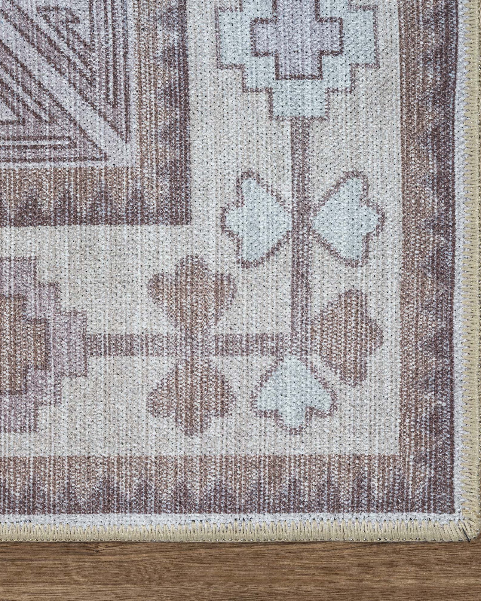 Raven Brown Cream Modern Turkish Rug