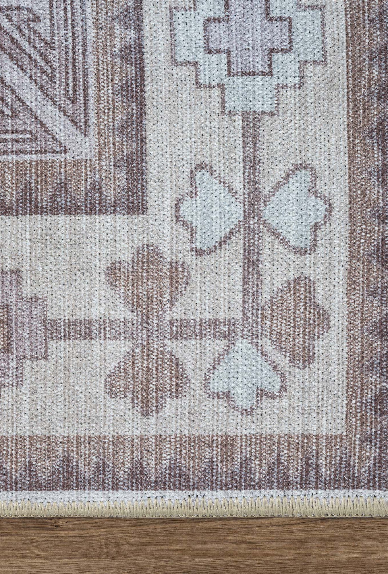 Raven Brown Cream Modern Turkish Rug