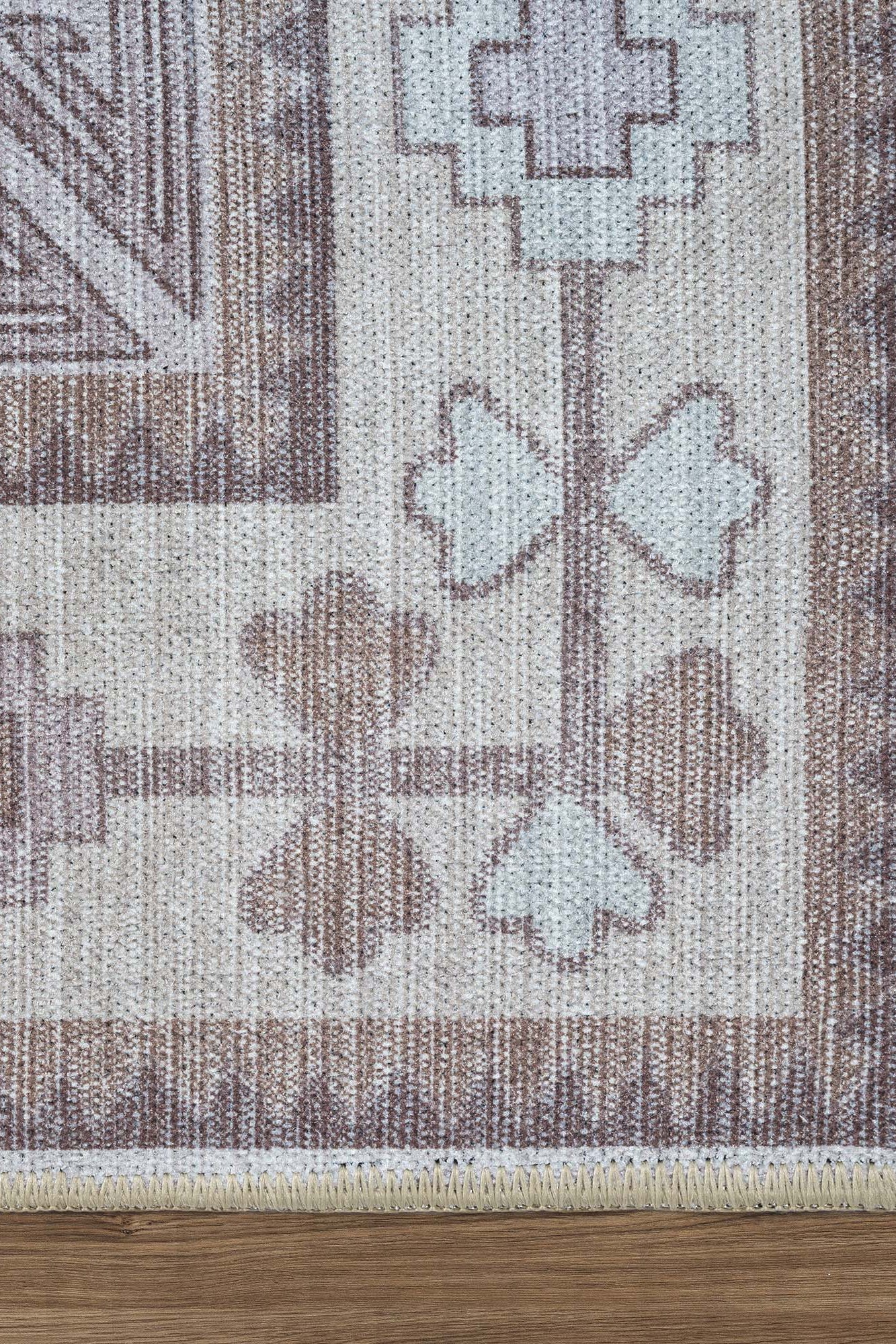 Raven Brown Cream Modern Turkish Rug