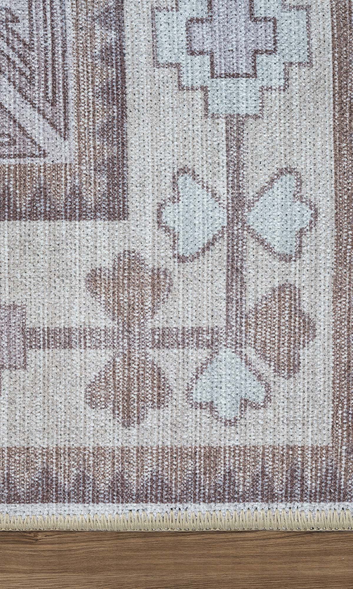 Raven Brown Cream Modern Turkish Rug