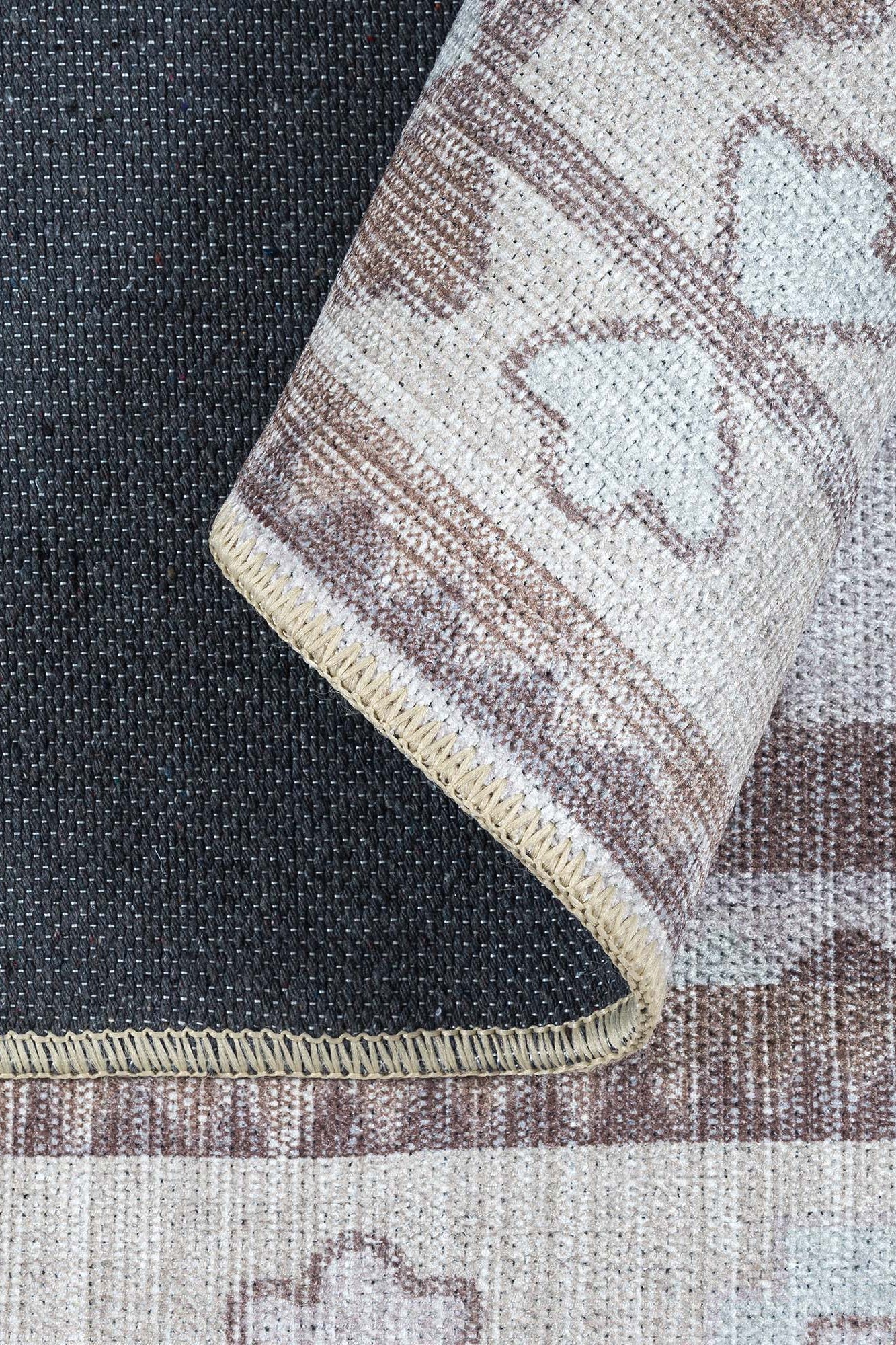 Raven Brown Cream Modern Turkish Rug