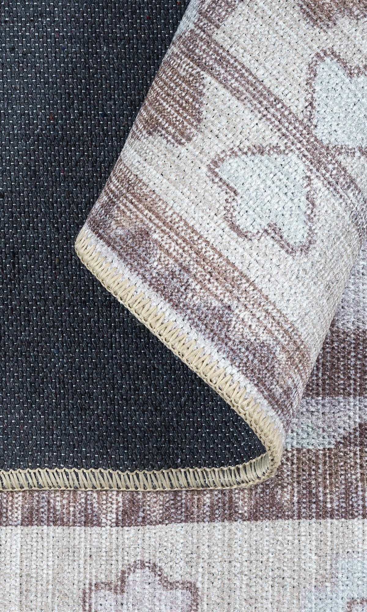Raven Brown Cream Modern Turkish Rug