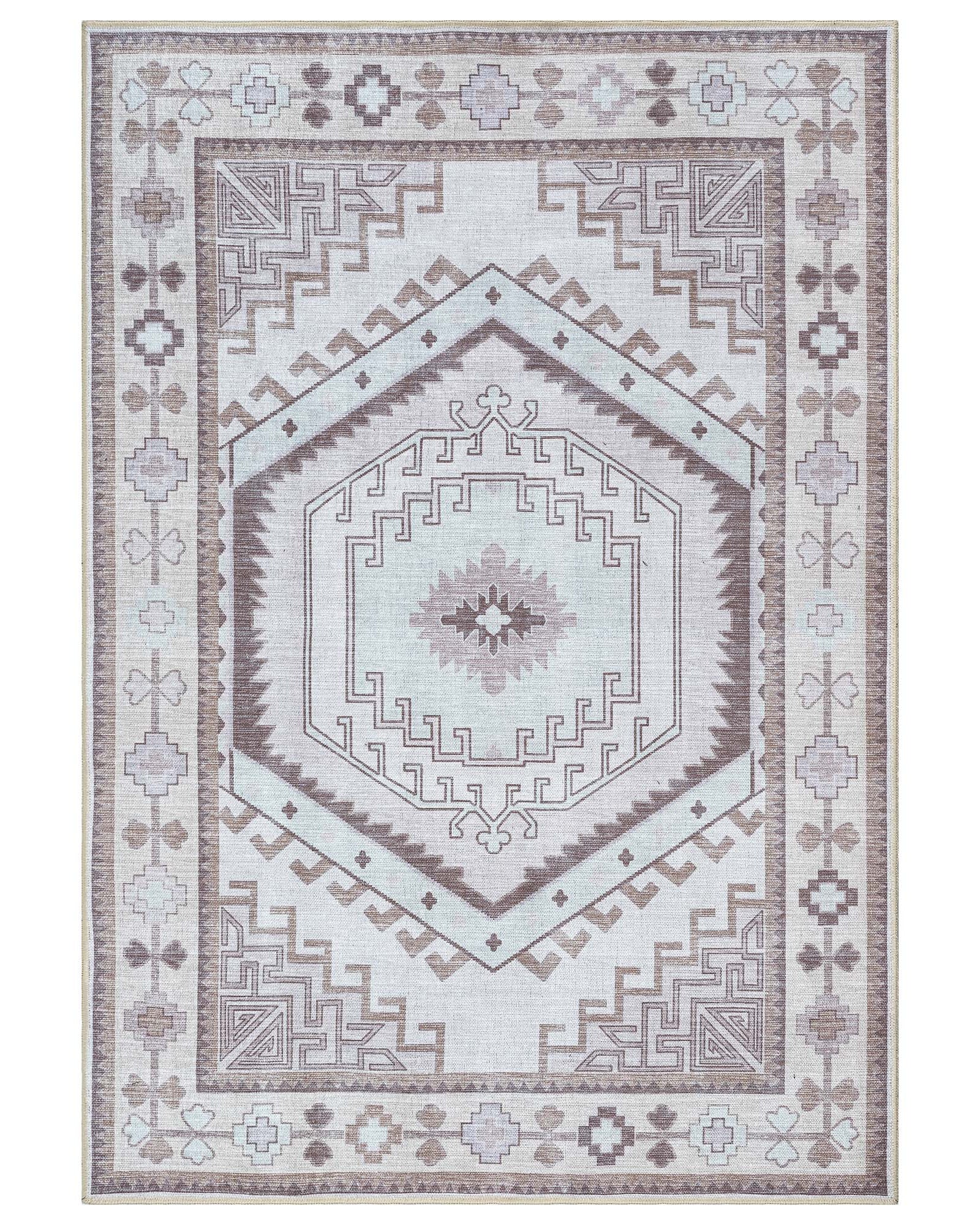Raven Brown Cream Modern Turkish Rug