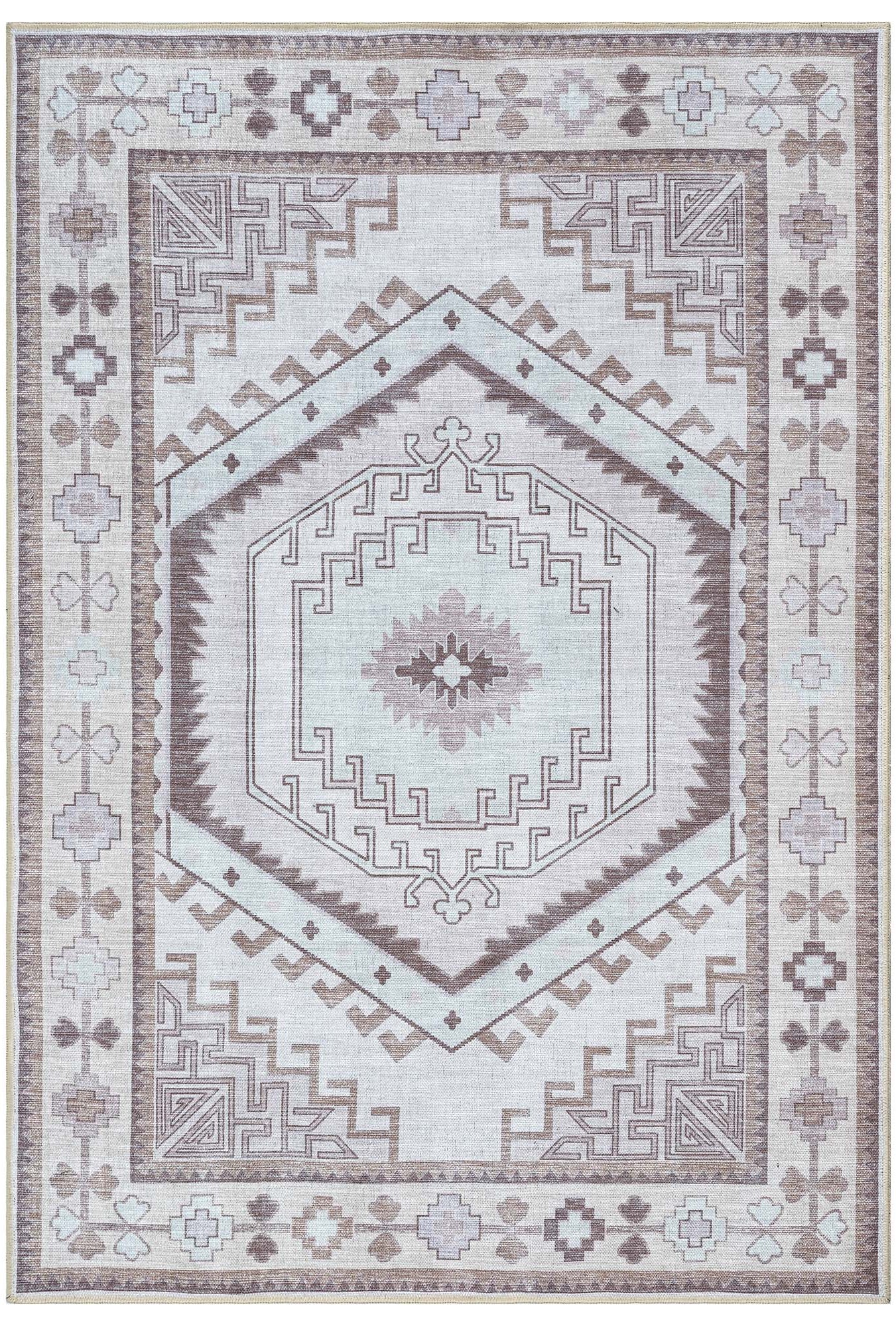 Raven Brown Cream Modern Turkish Rug