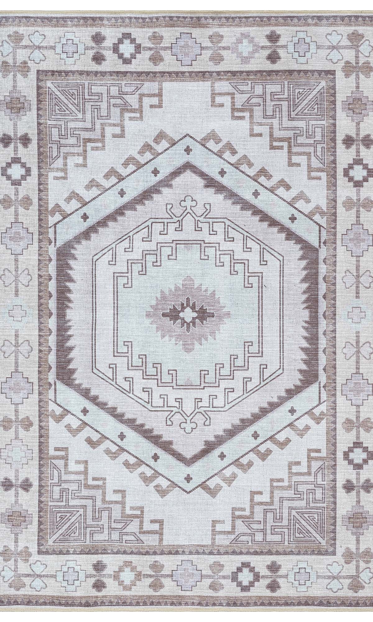 Raven Brown Cream Modern Turkish Rug