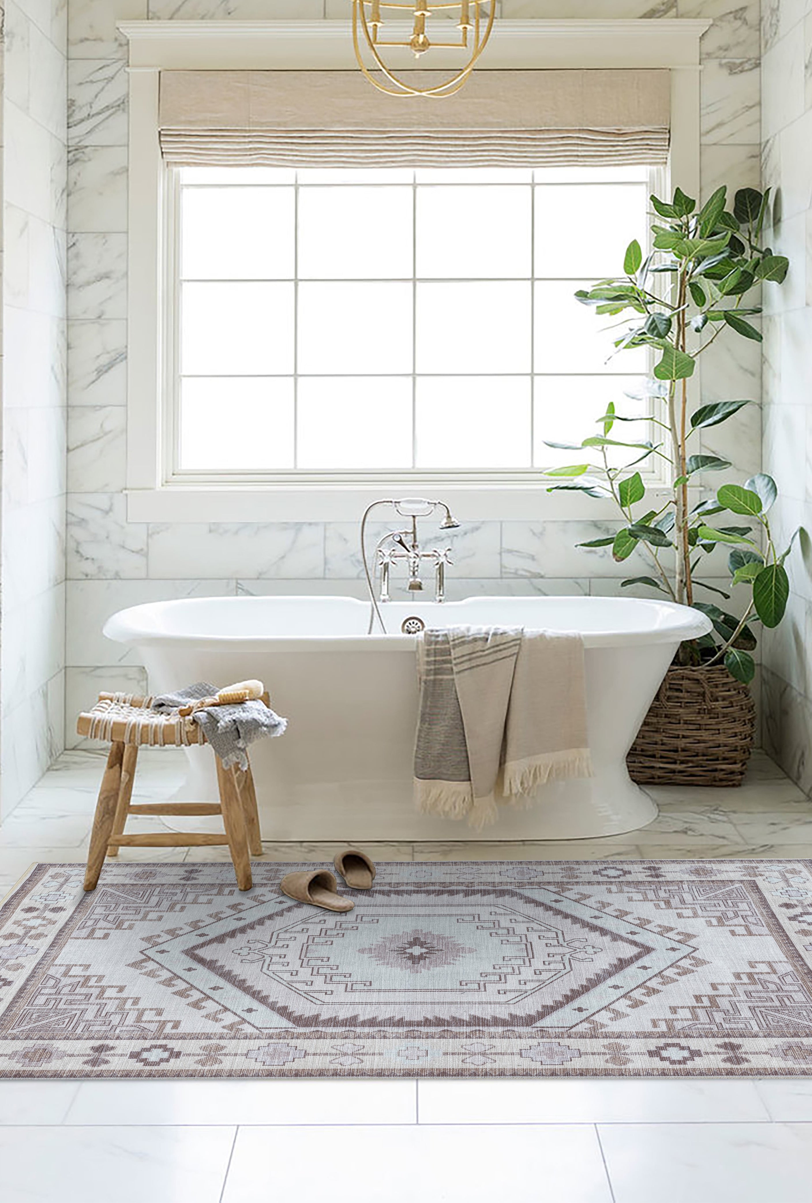 Raven Brown Cream Modern Turkish Rug