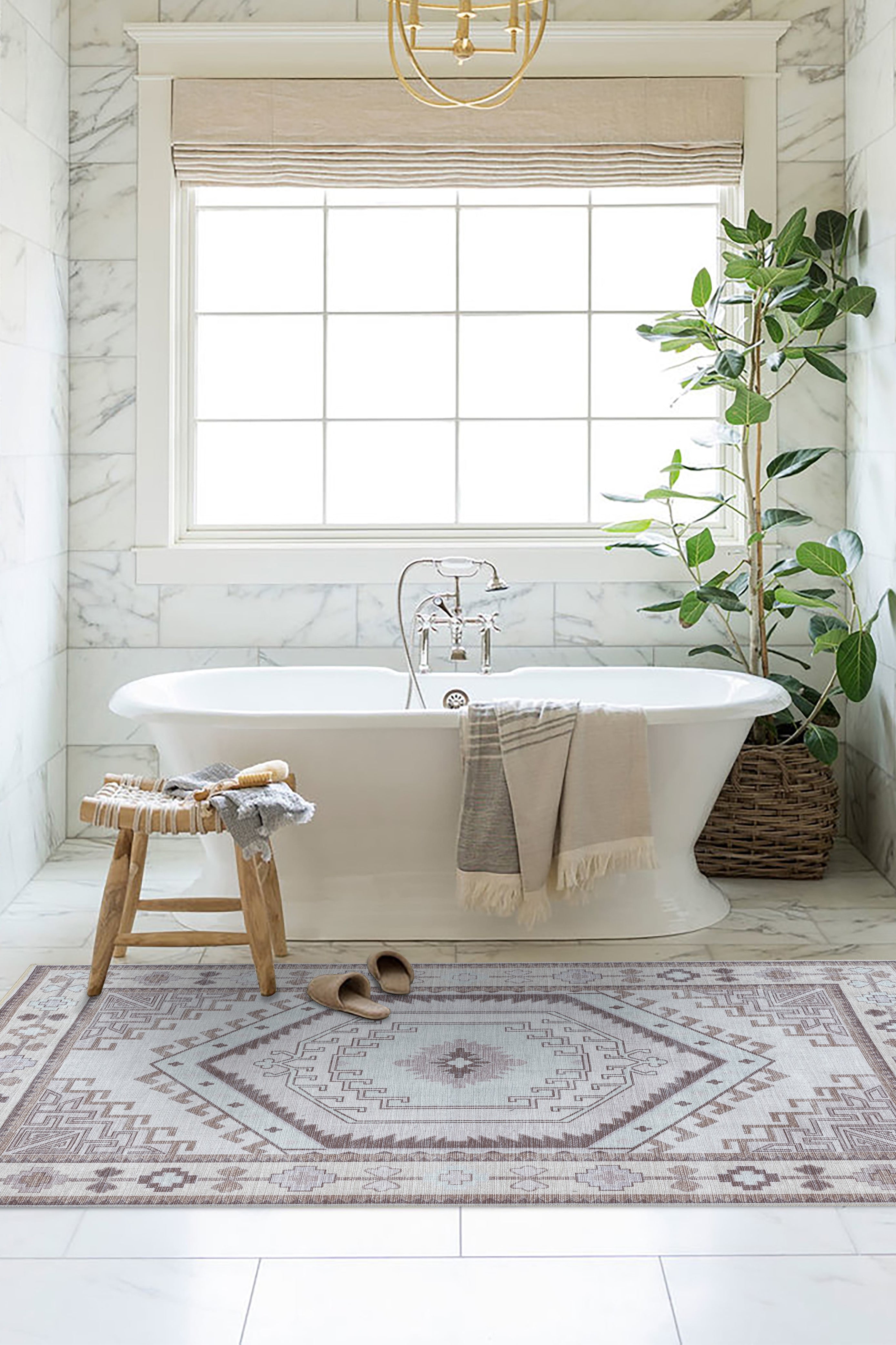 Raven Brown Cream Modern Turkish Rug