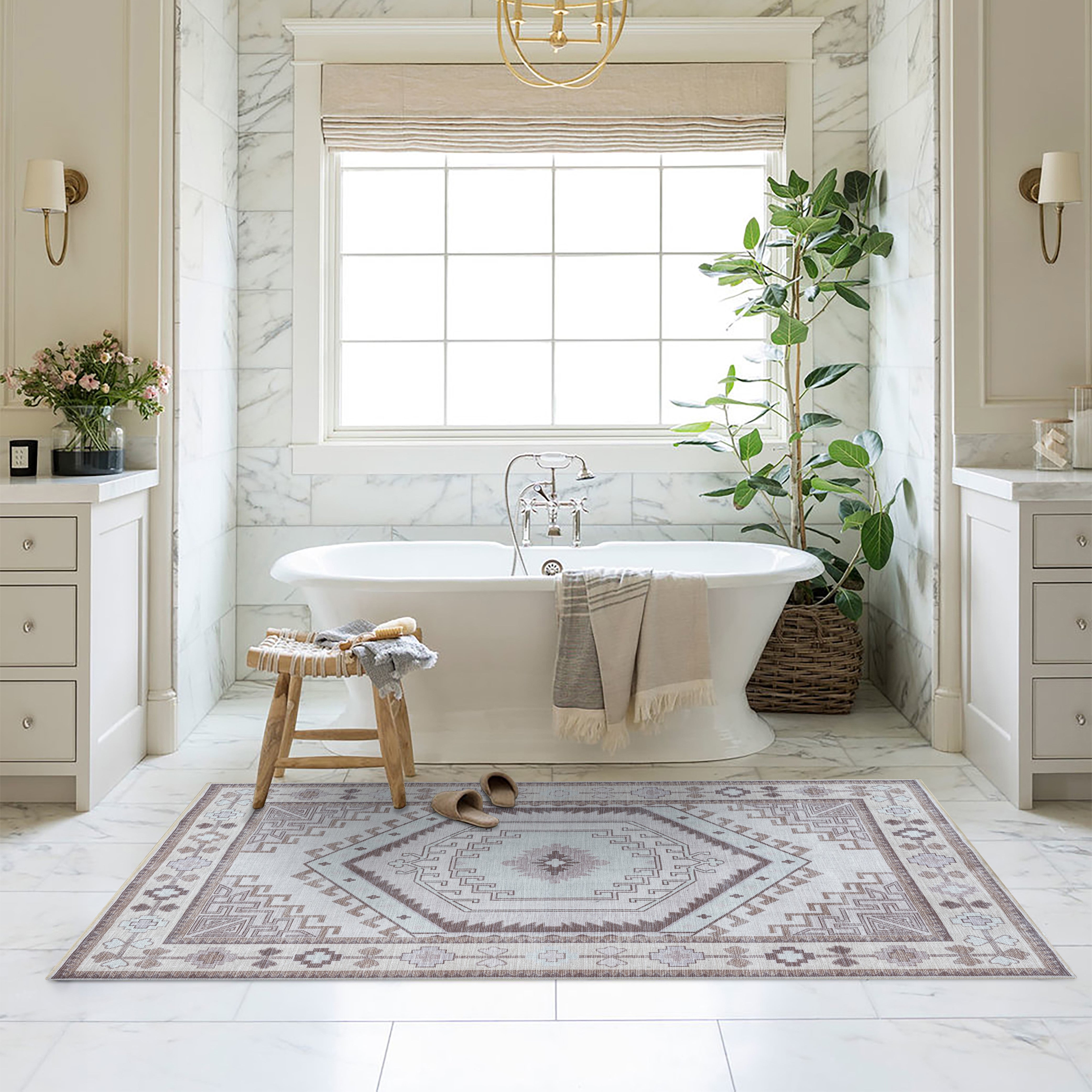 Raven Brown Cream Modern Turkish Rug