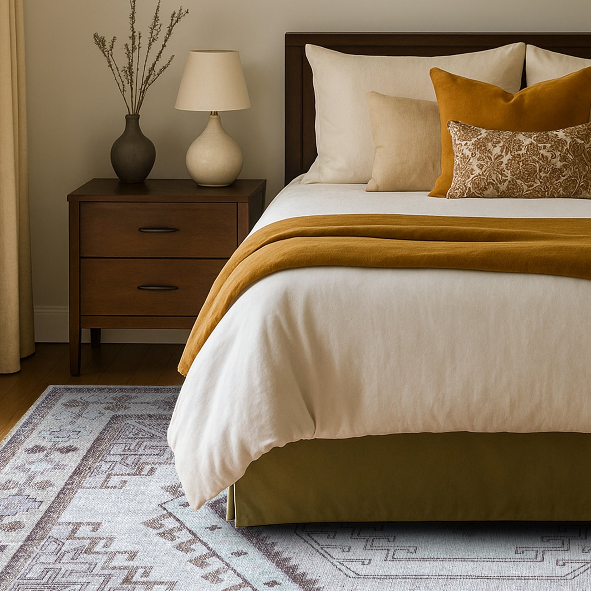 Raven Brown Cream Modern Turkish Rug