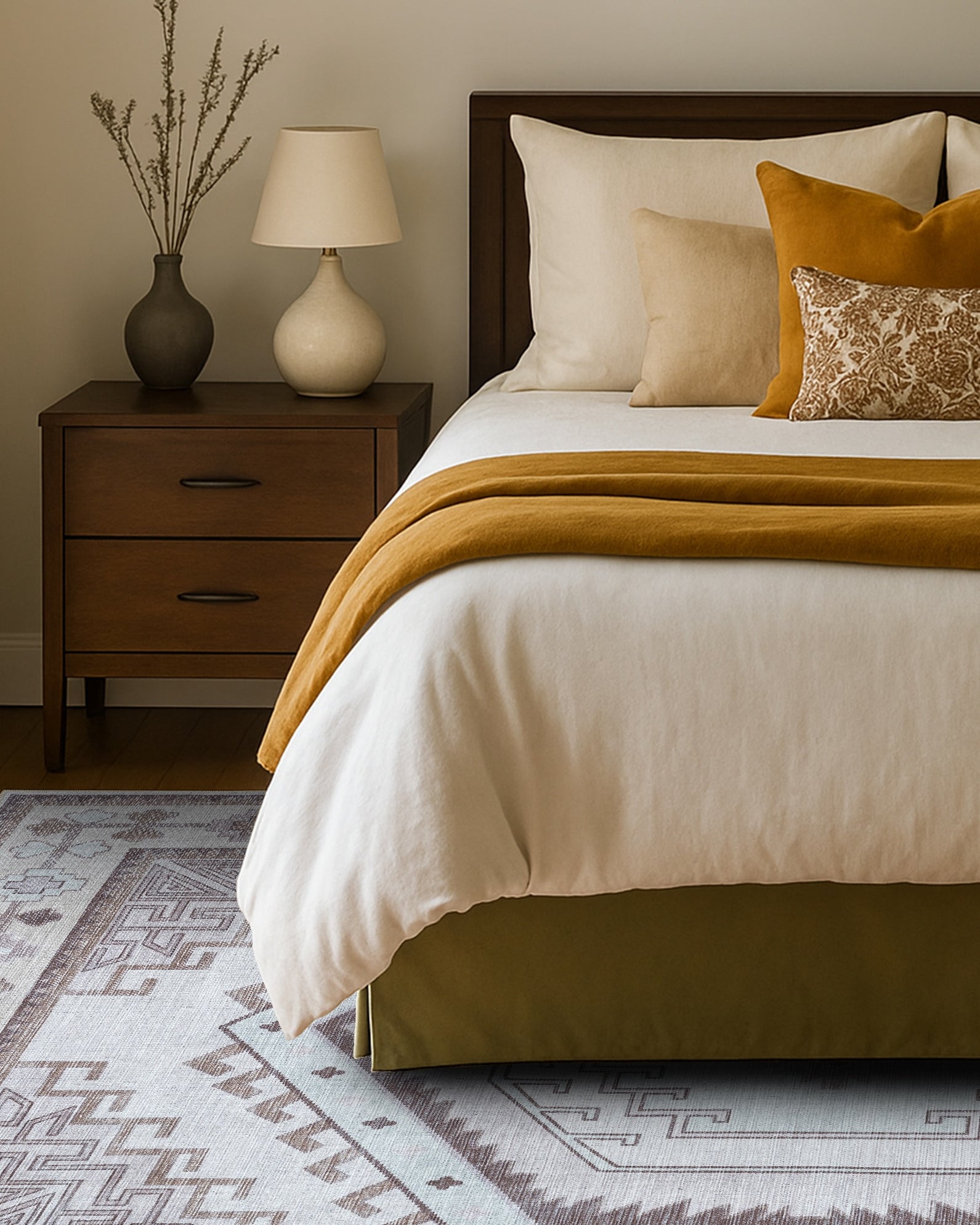 Raven Brown Cream Modern Turkish Rug