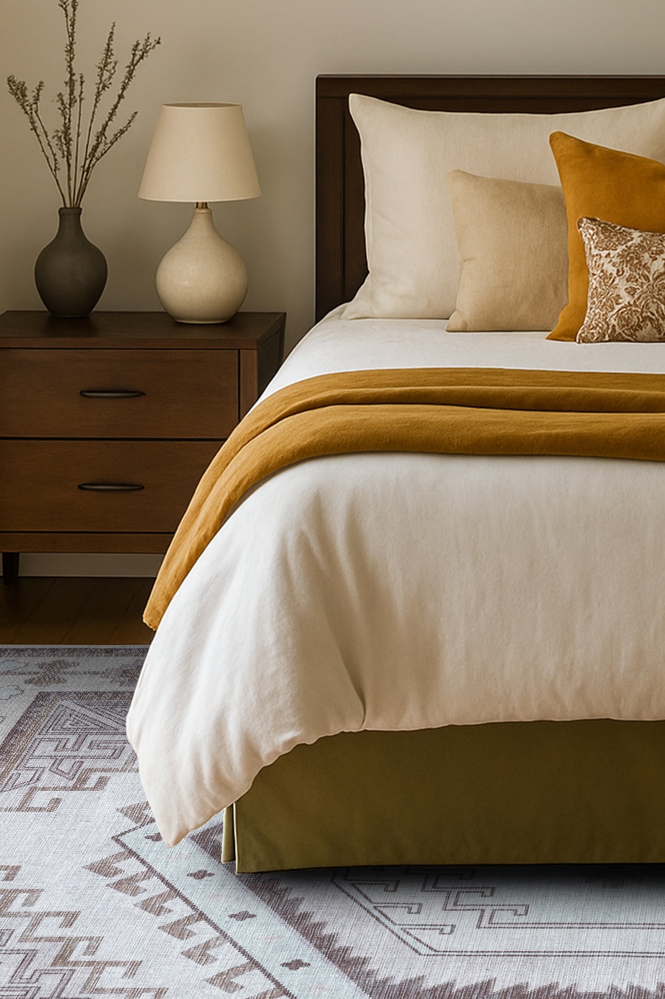 Raven Brown Cream Modern Turkish Rug