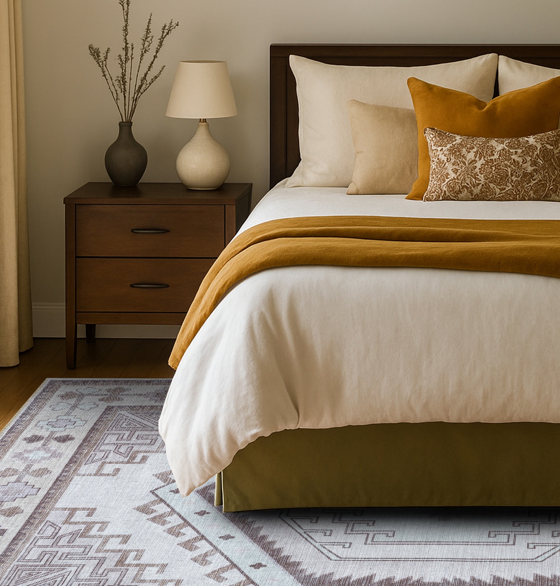 Raven Brown Cream Modern Turkish Rug