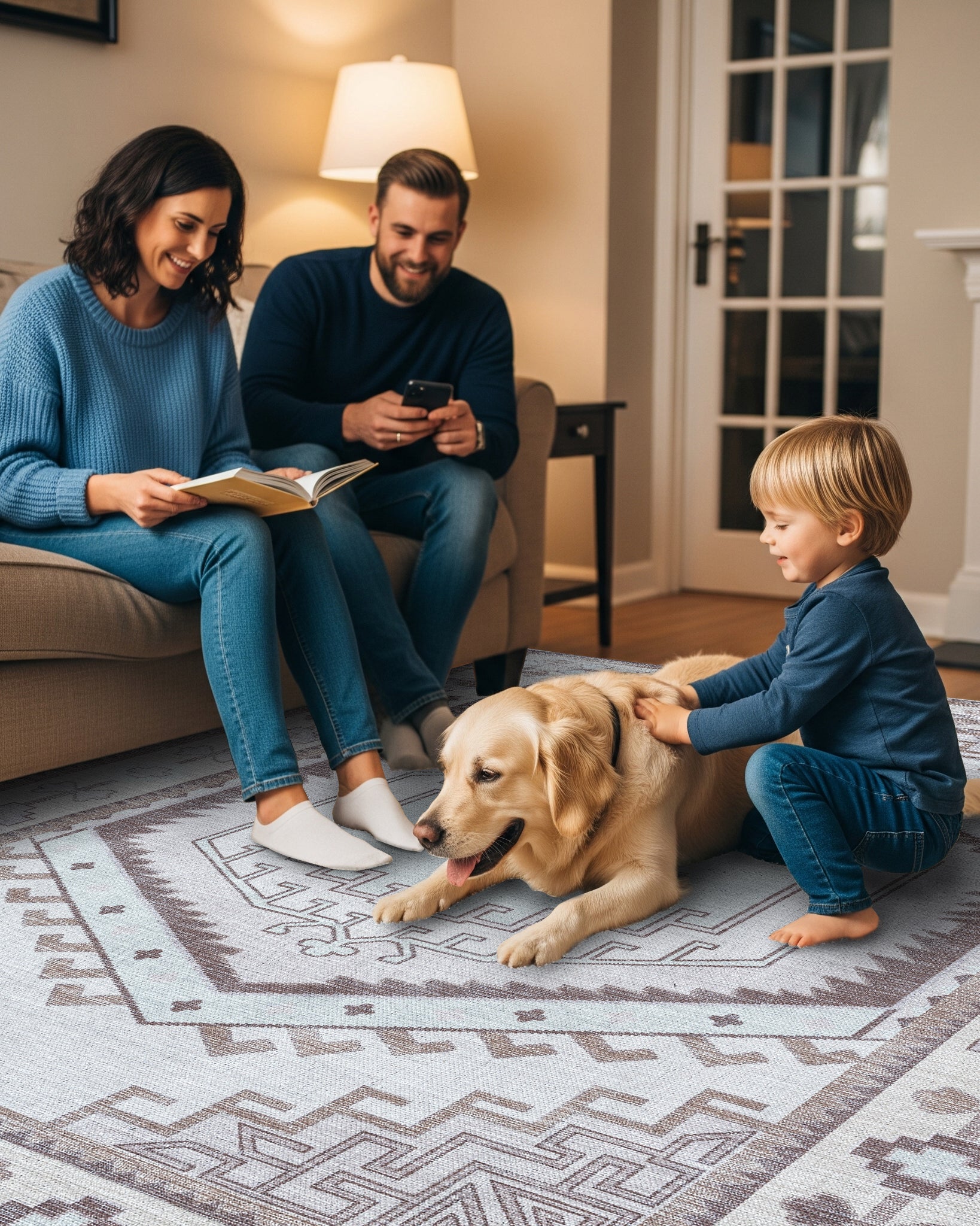 Raven Brown Cream Modern Turkish Rug