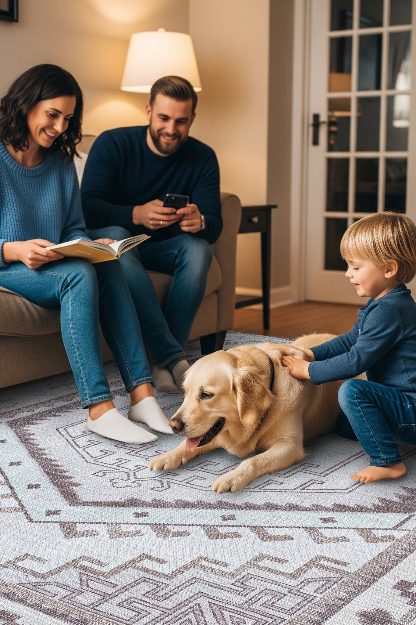 Raven Brown Cream Modern Turkish Rug