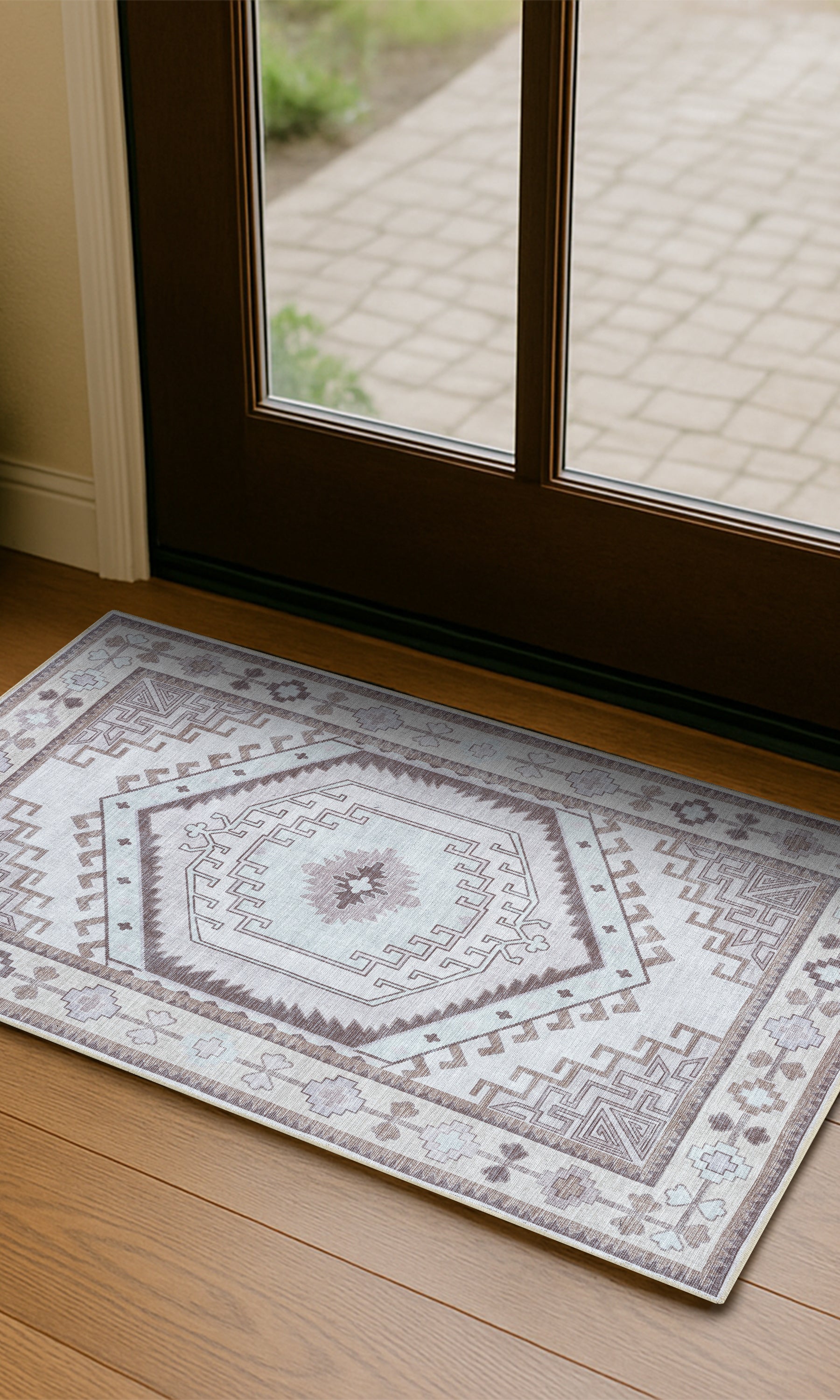 Raven Brown Cream Modern Turkish Rug