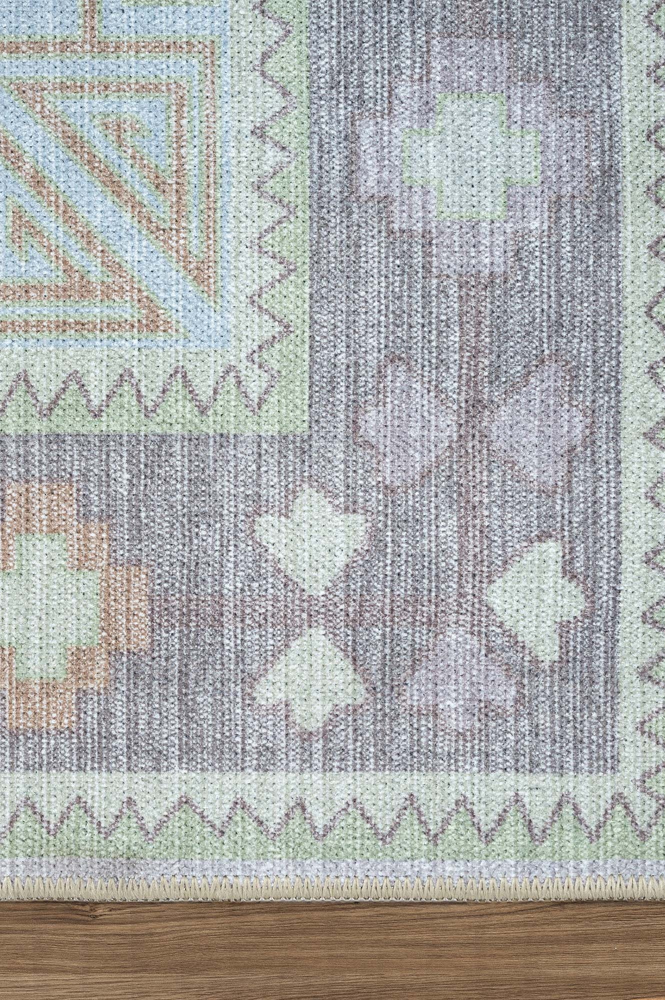 Eloise Faded Pastel Green Modern Oushak Rug