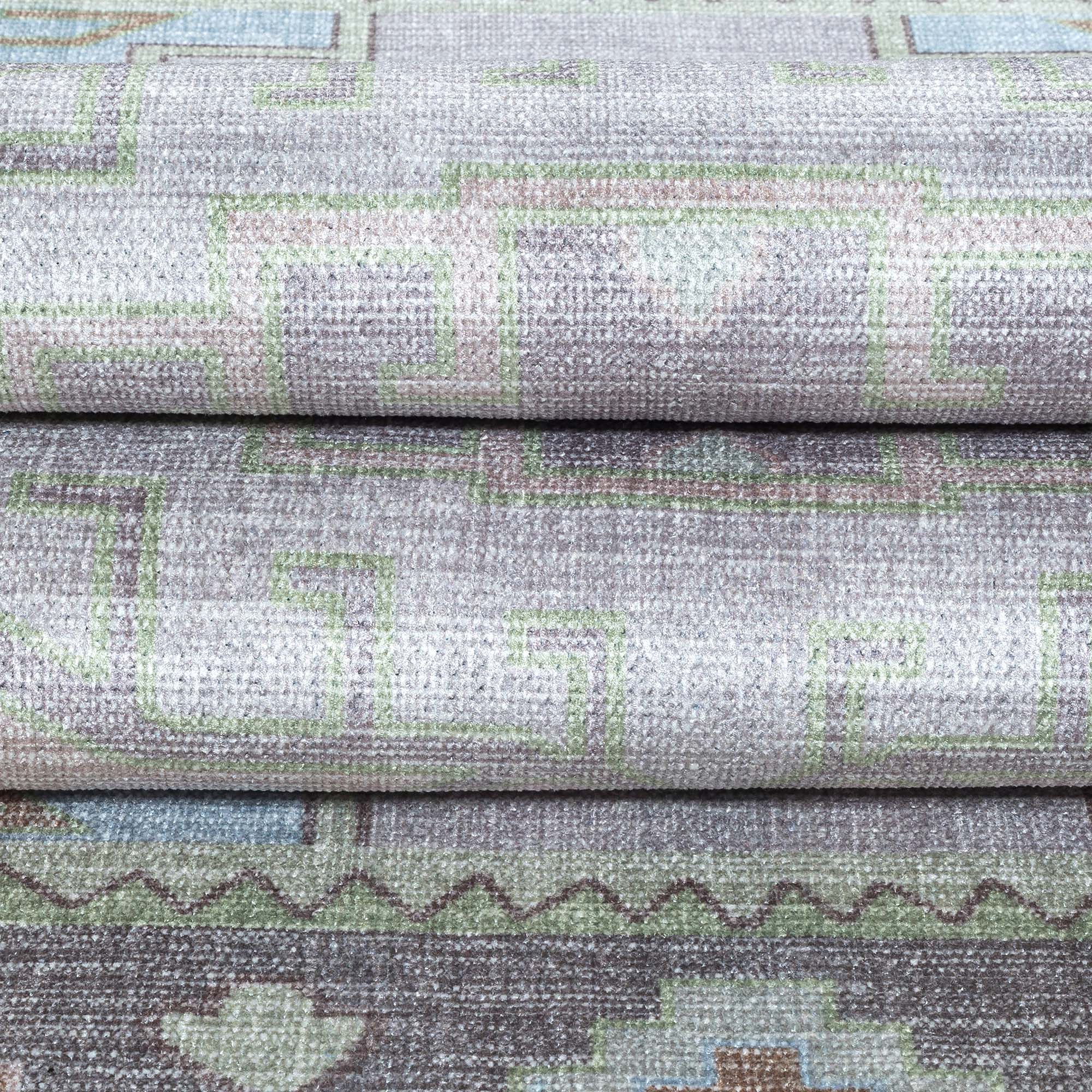 Eloise Faded Pastel Green Modern Oushak Rug