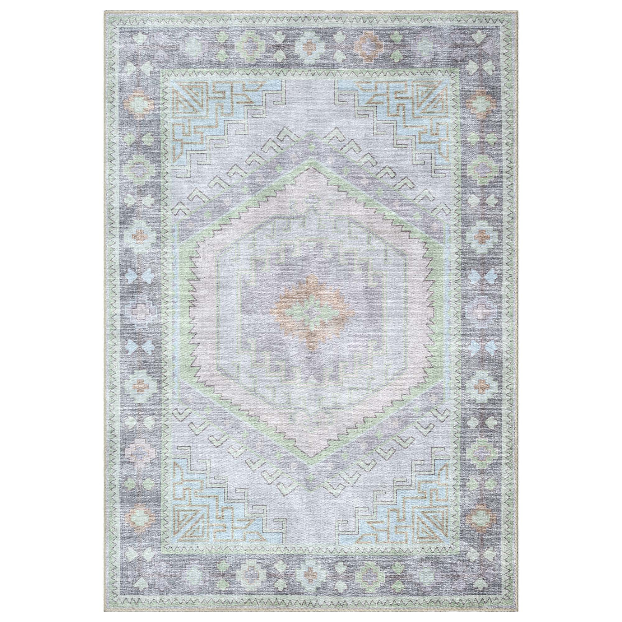 Eloise Faded Pastel Green Modern Oushak Rug