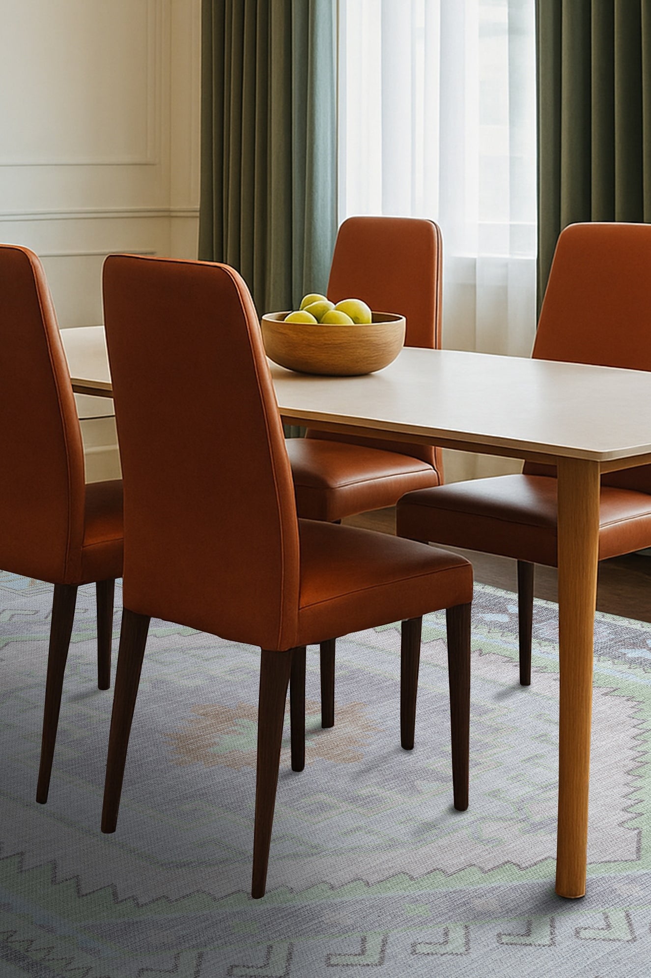 Eloise Faded Pastel Green Modern Oushak Rug