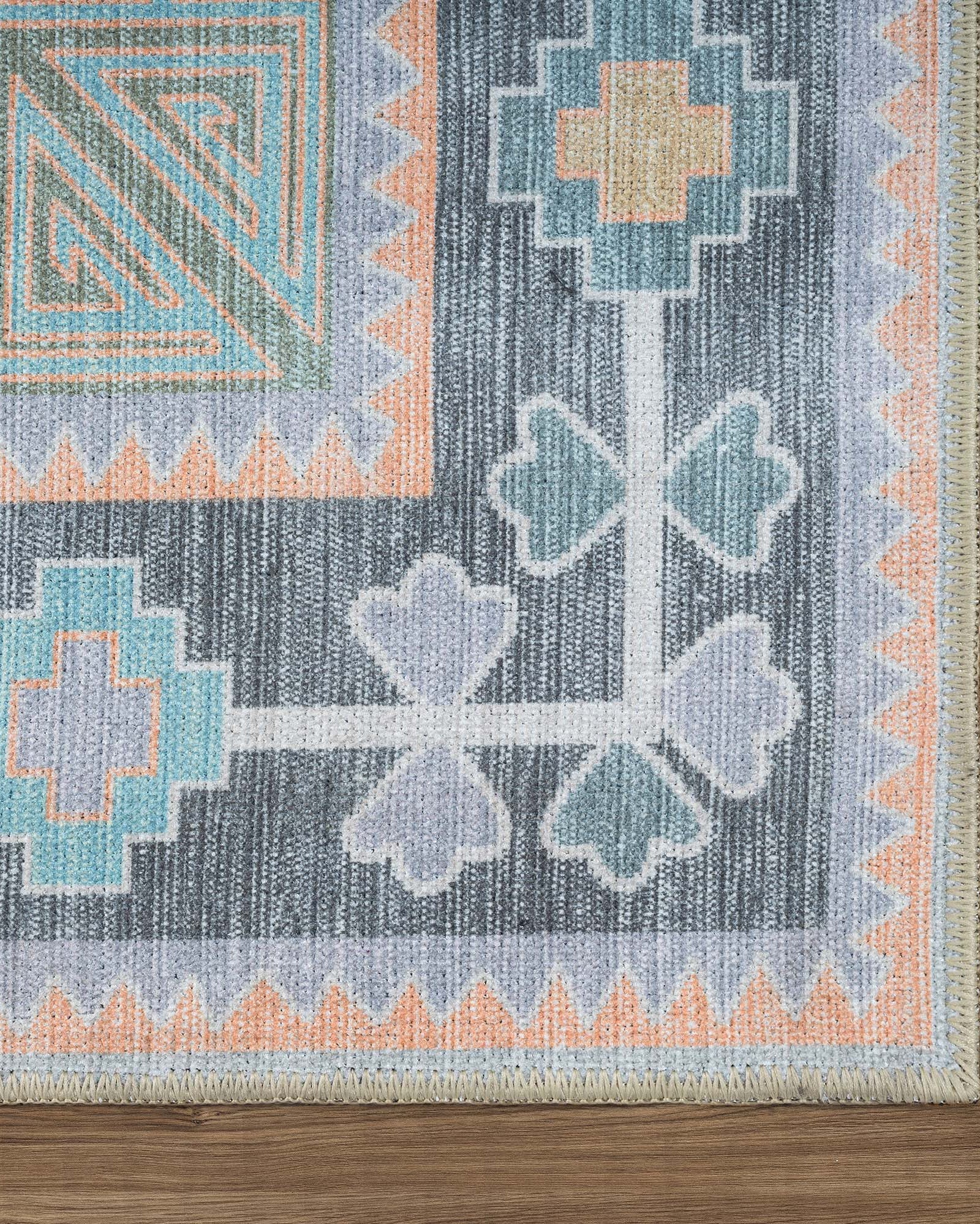 Kyra Green Pink Aesthetic Oushak Rug