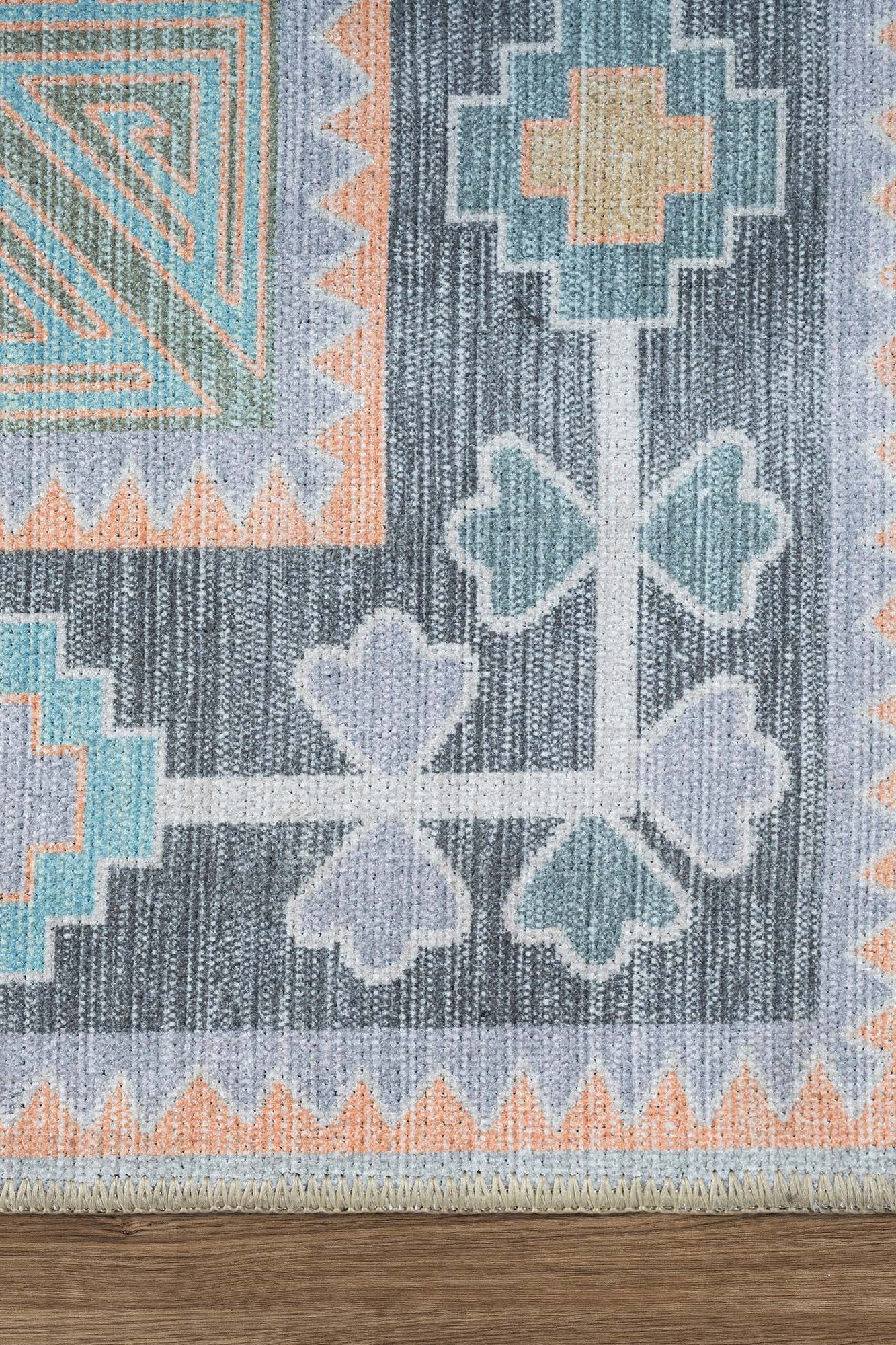 Kyra Green Pink Aesthetic Oushak Rug