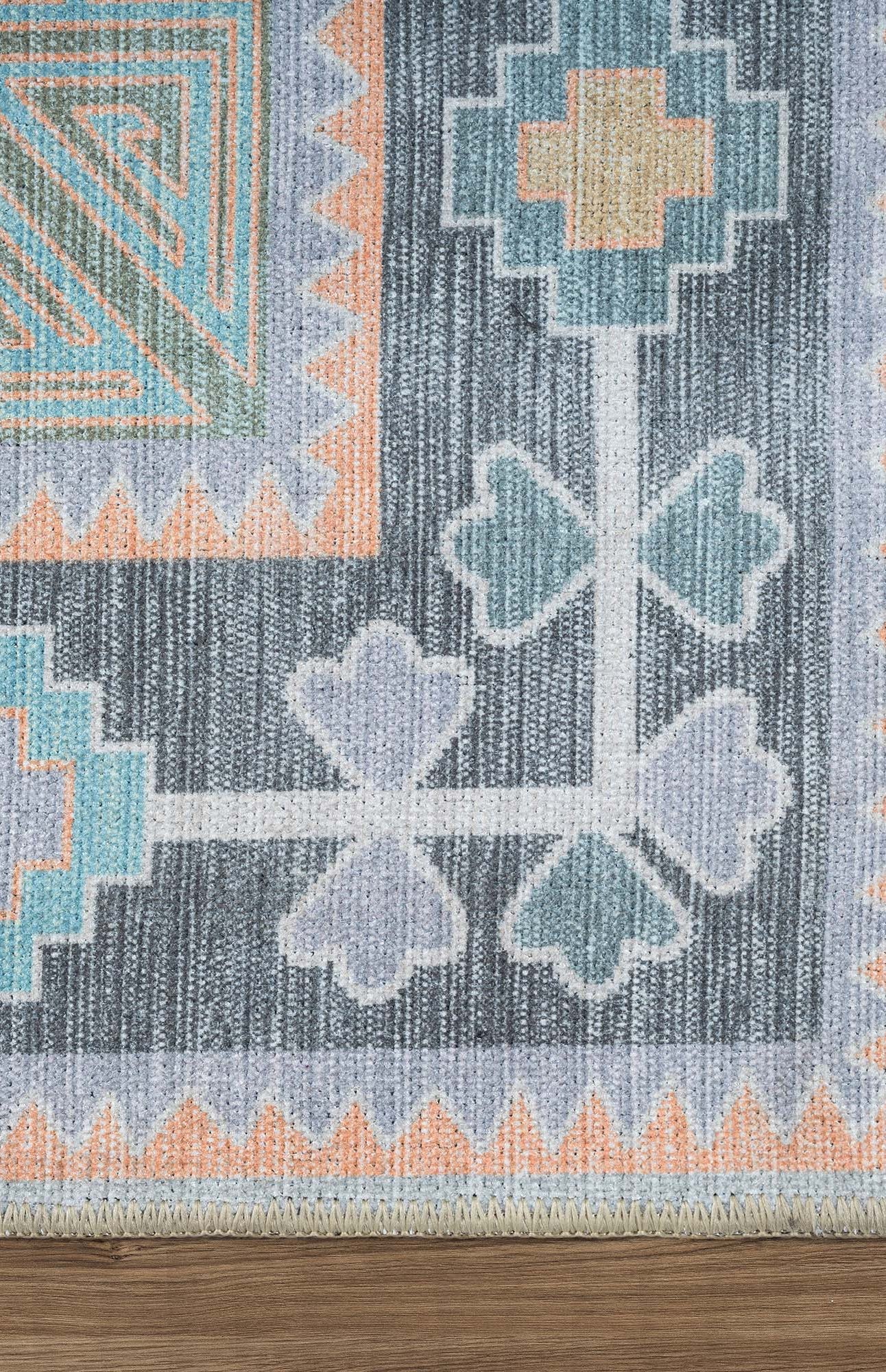 Kyra Green Pink Aesthetic Oushak Rug