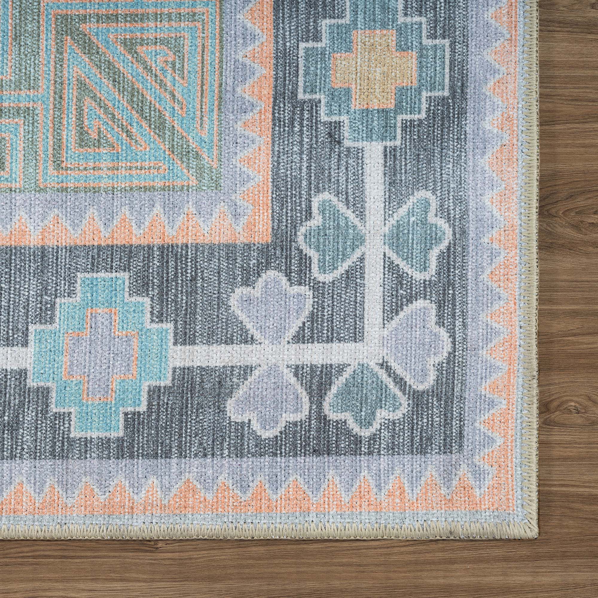 Kyra Green Pink Aesthetic Oushak Rug