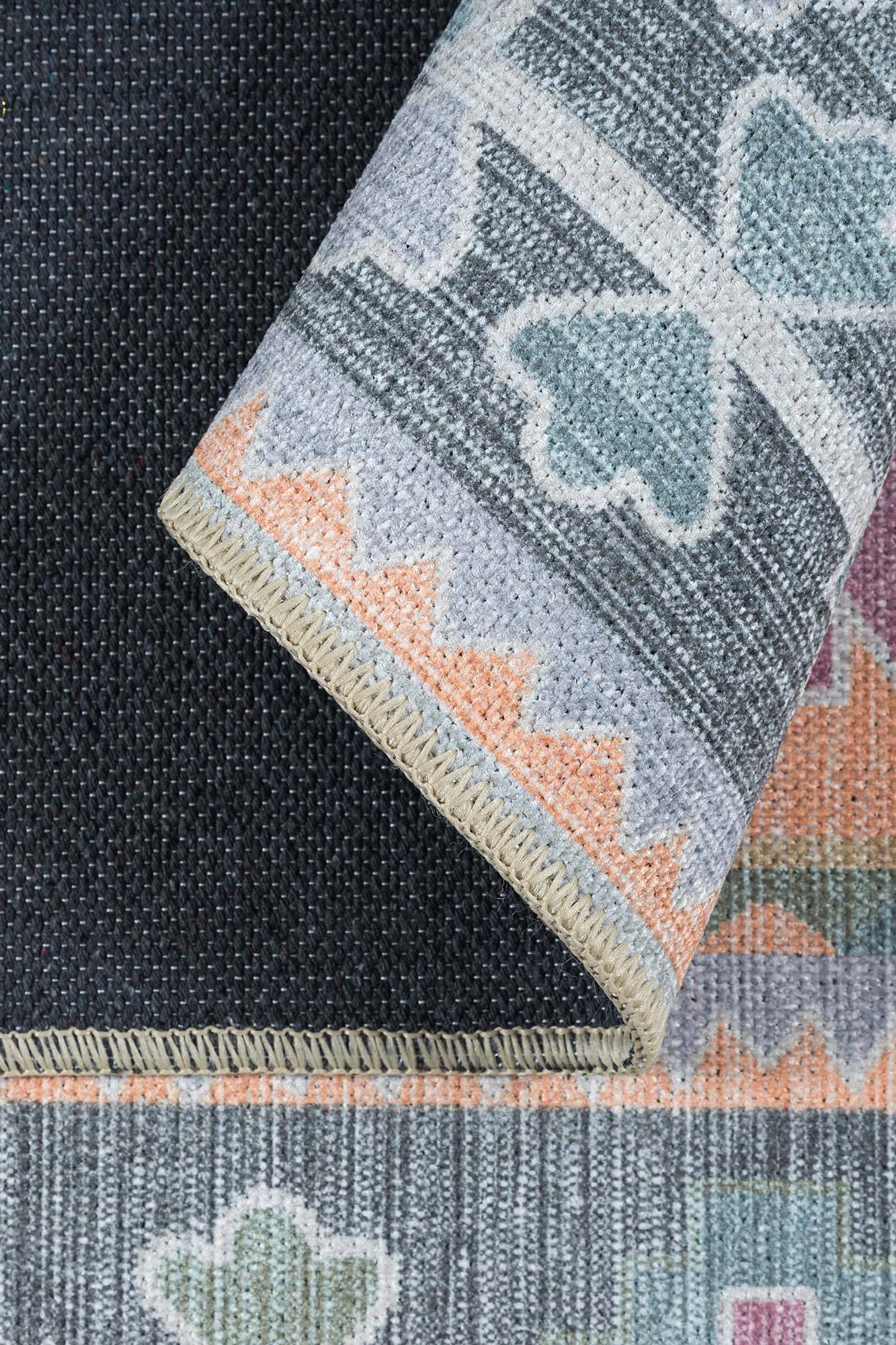 Kyra Green Pink Aesthetic Oushak Rug